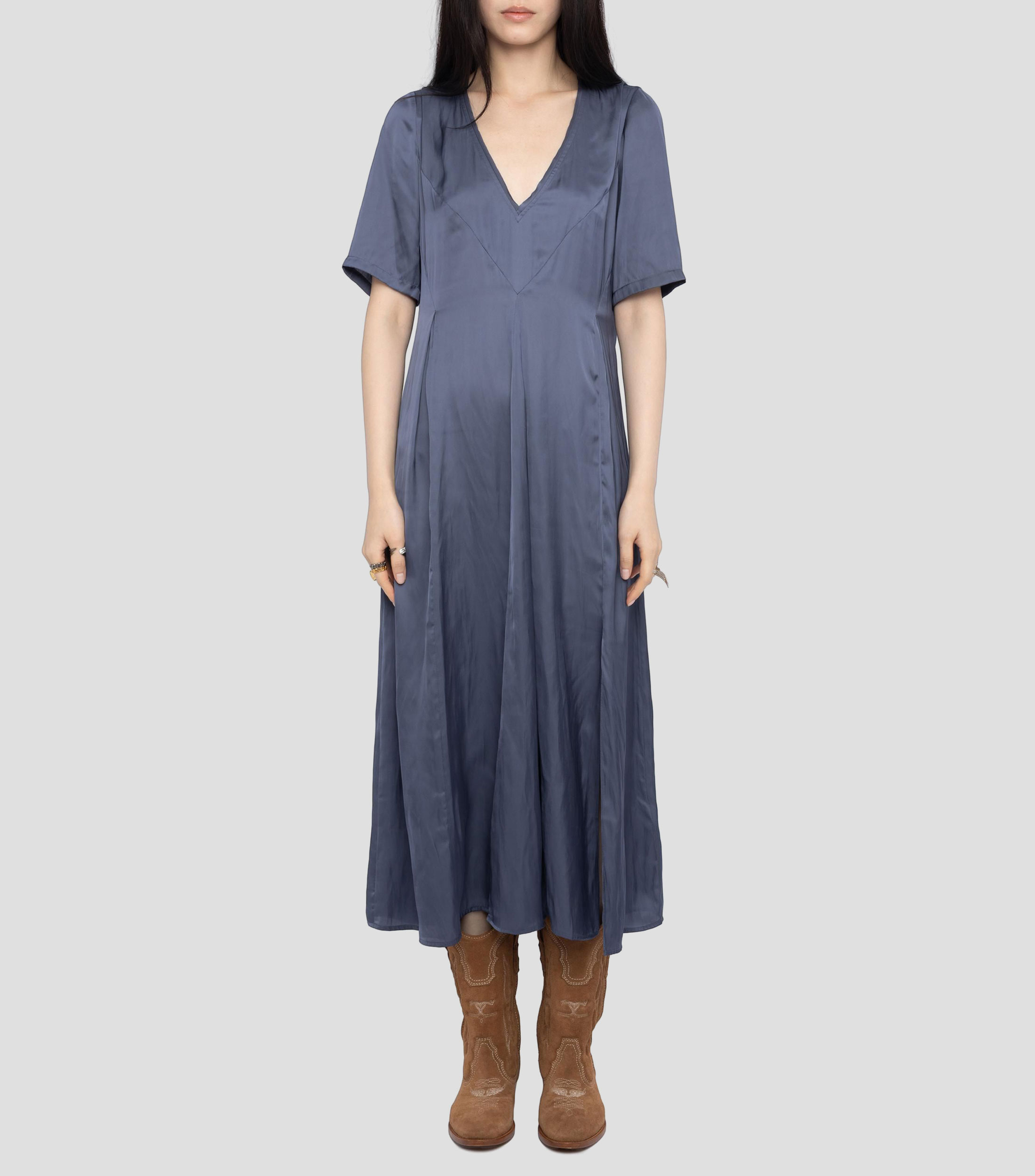 Vestido largo liso Mujer