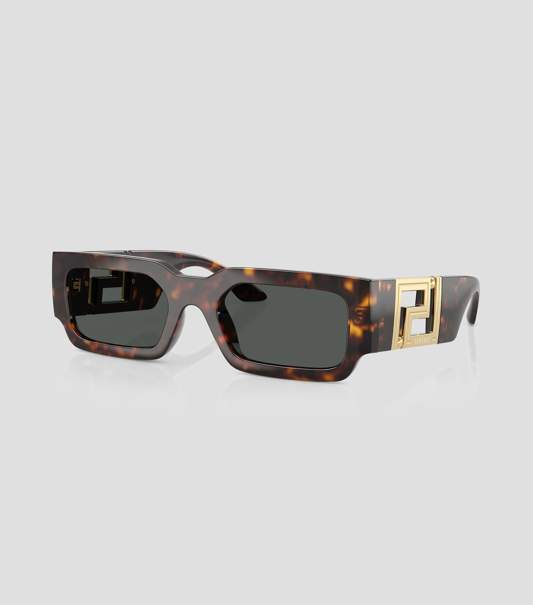 Lentes de sol rectangulares marrones Hombre
