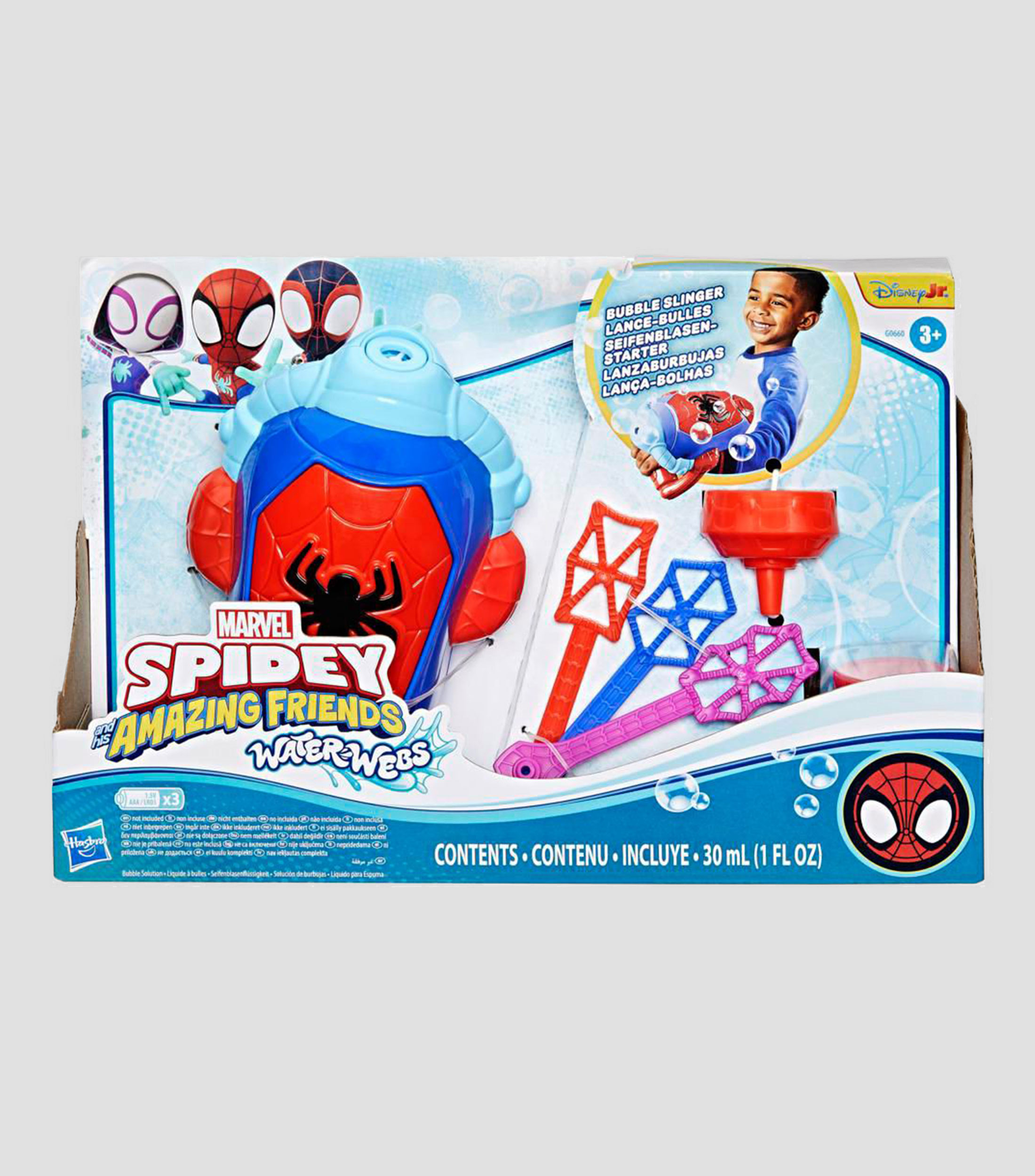 Juguete electronico Marvel Spidey and His Amazing Friends Water-Webs Lanzaburbujas