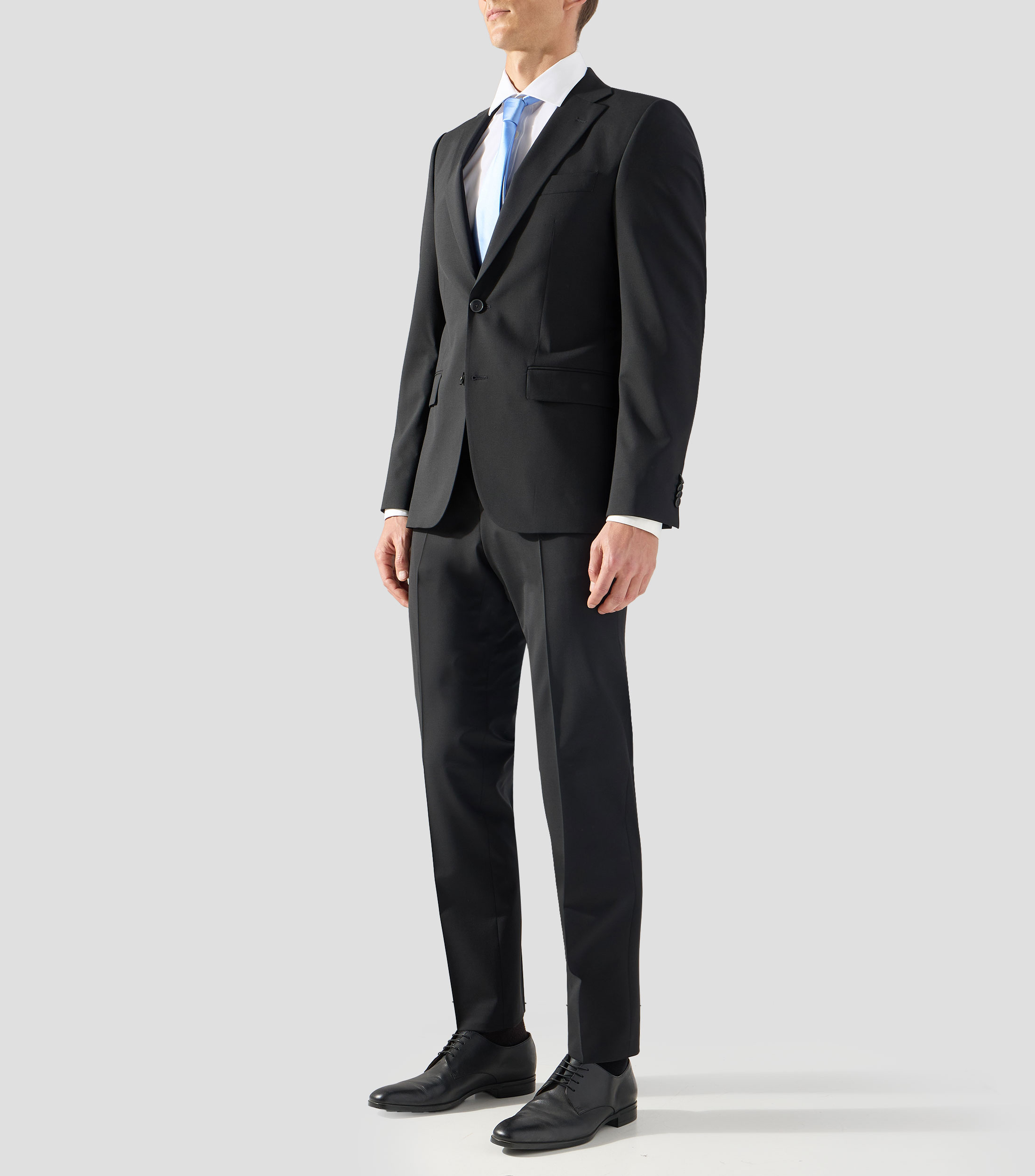 Traje de corte recto liso Hombre