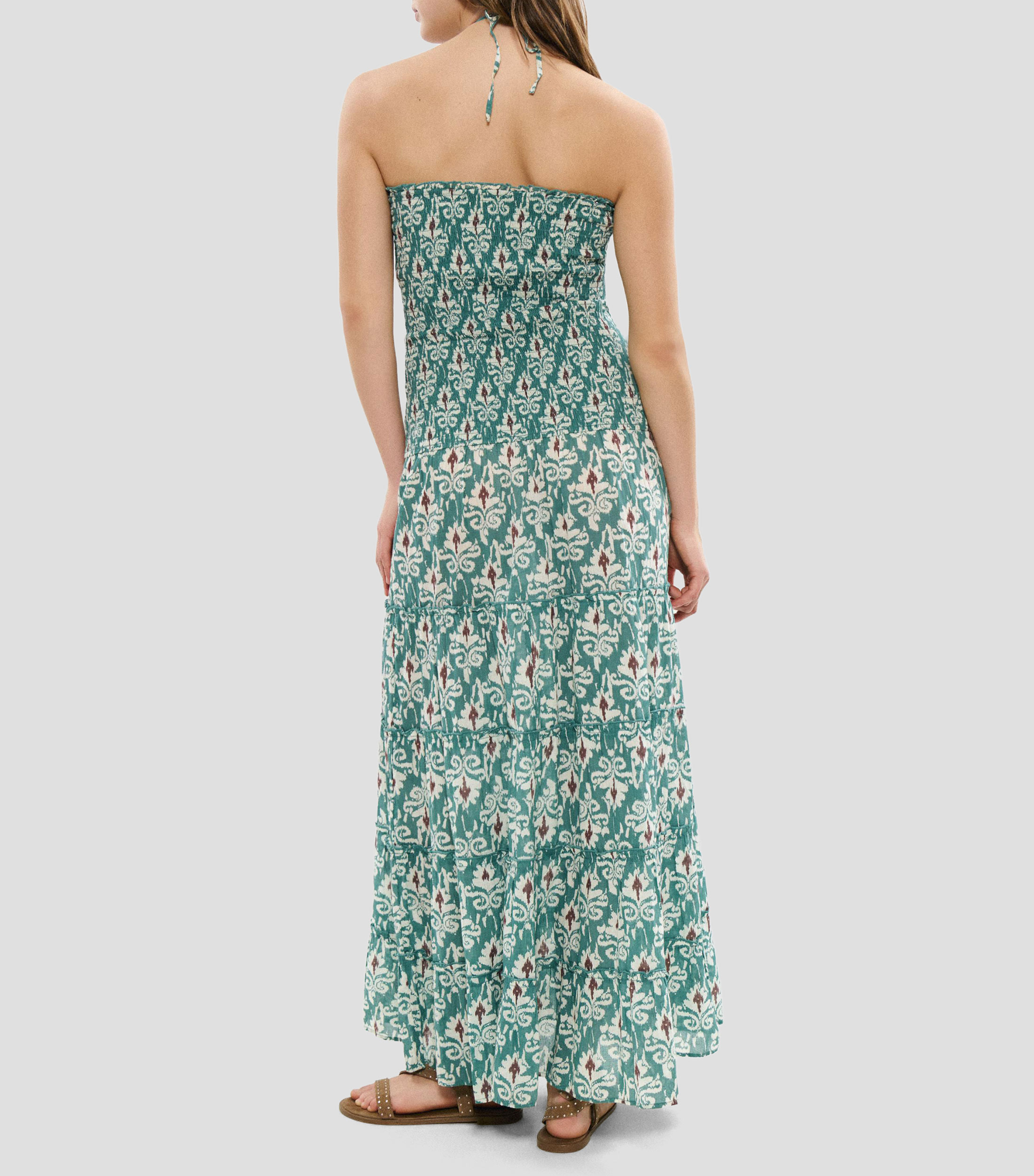 Vestido largo estampado Mujer