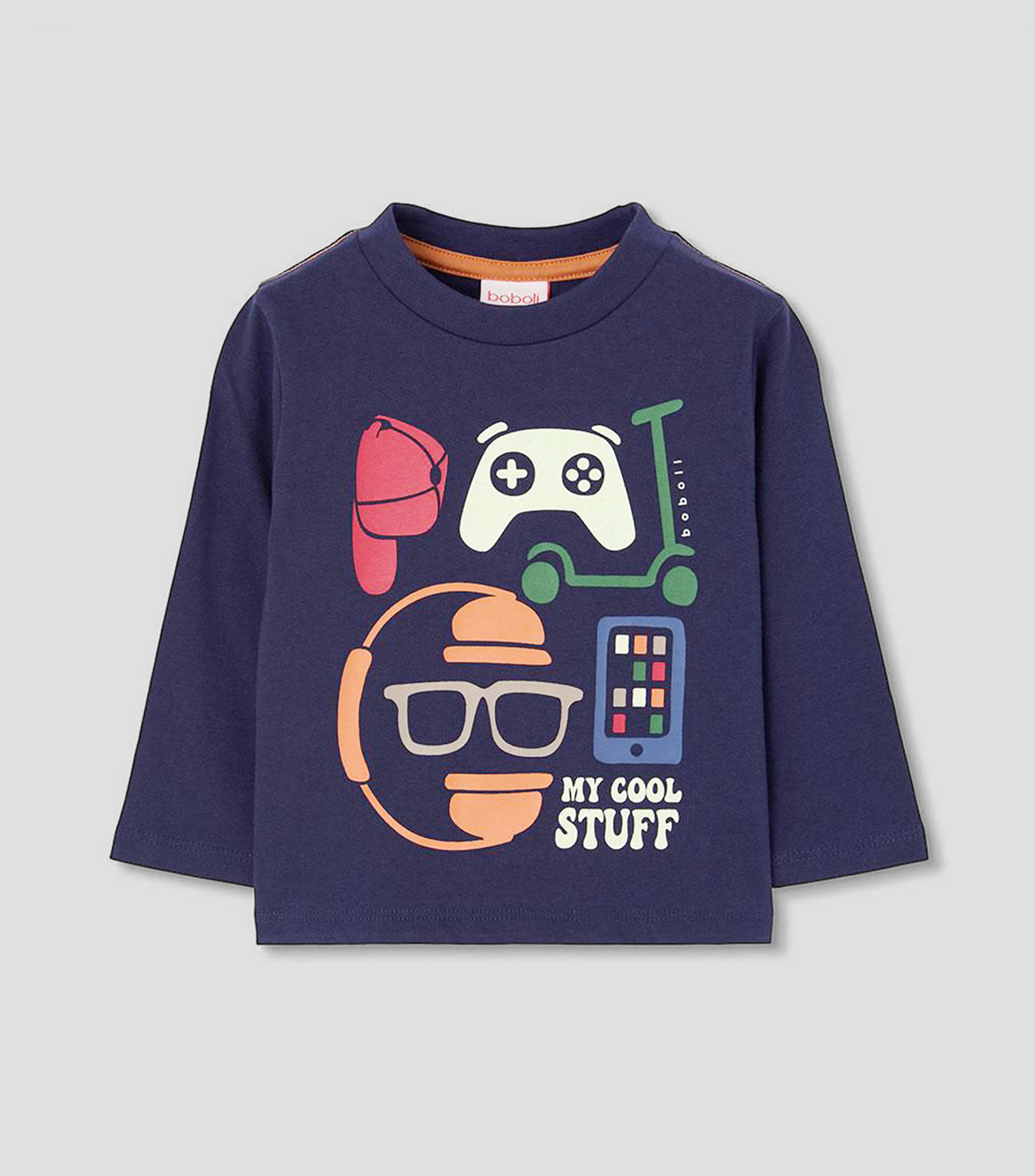 Playera cuello redondo manga larga estampada Bebé
