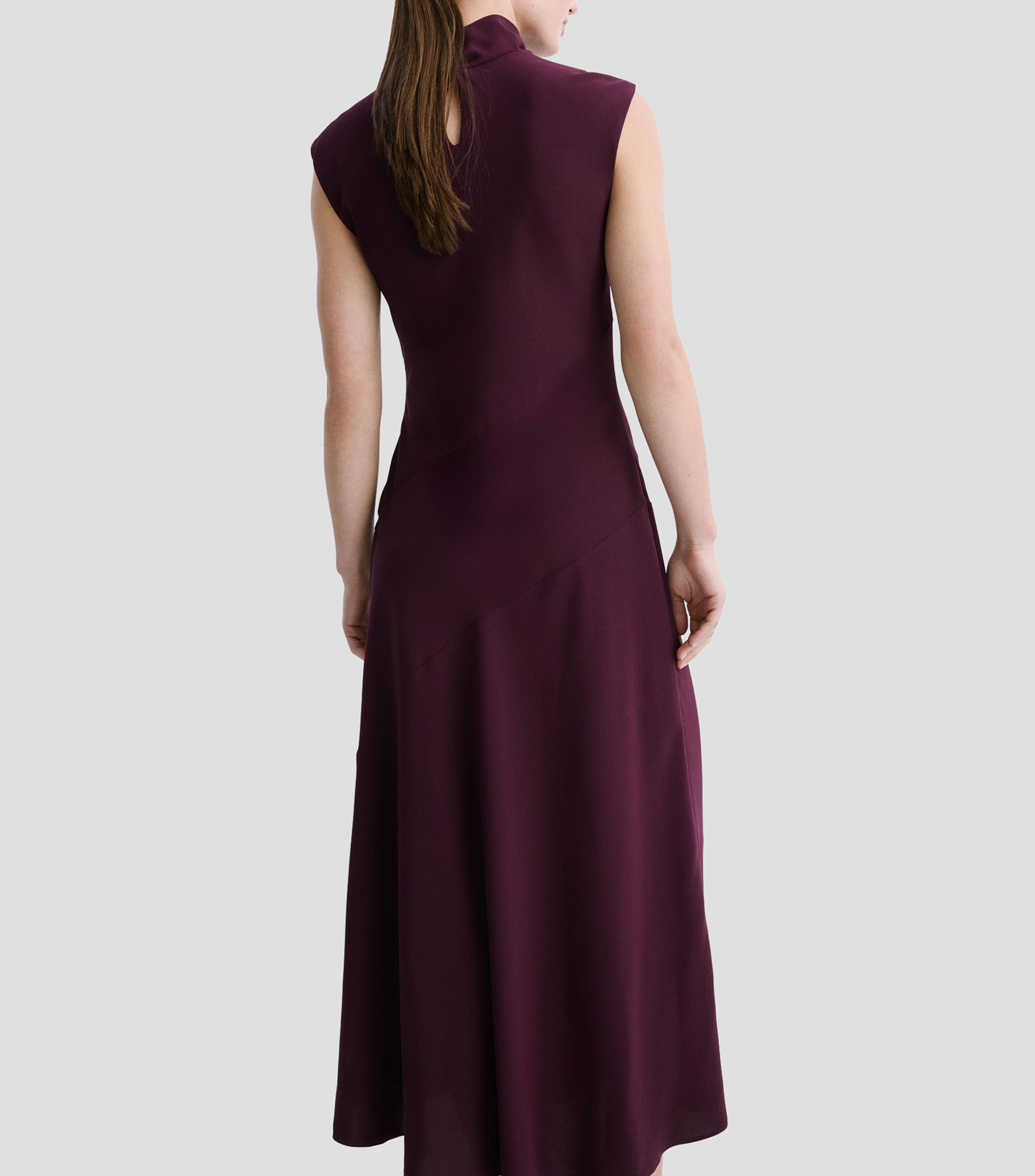Vestido largo liso Mujer