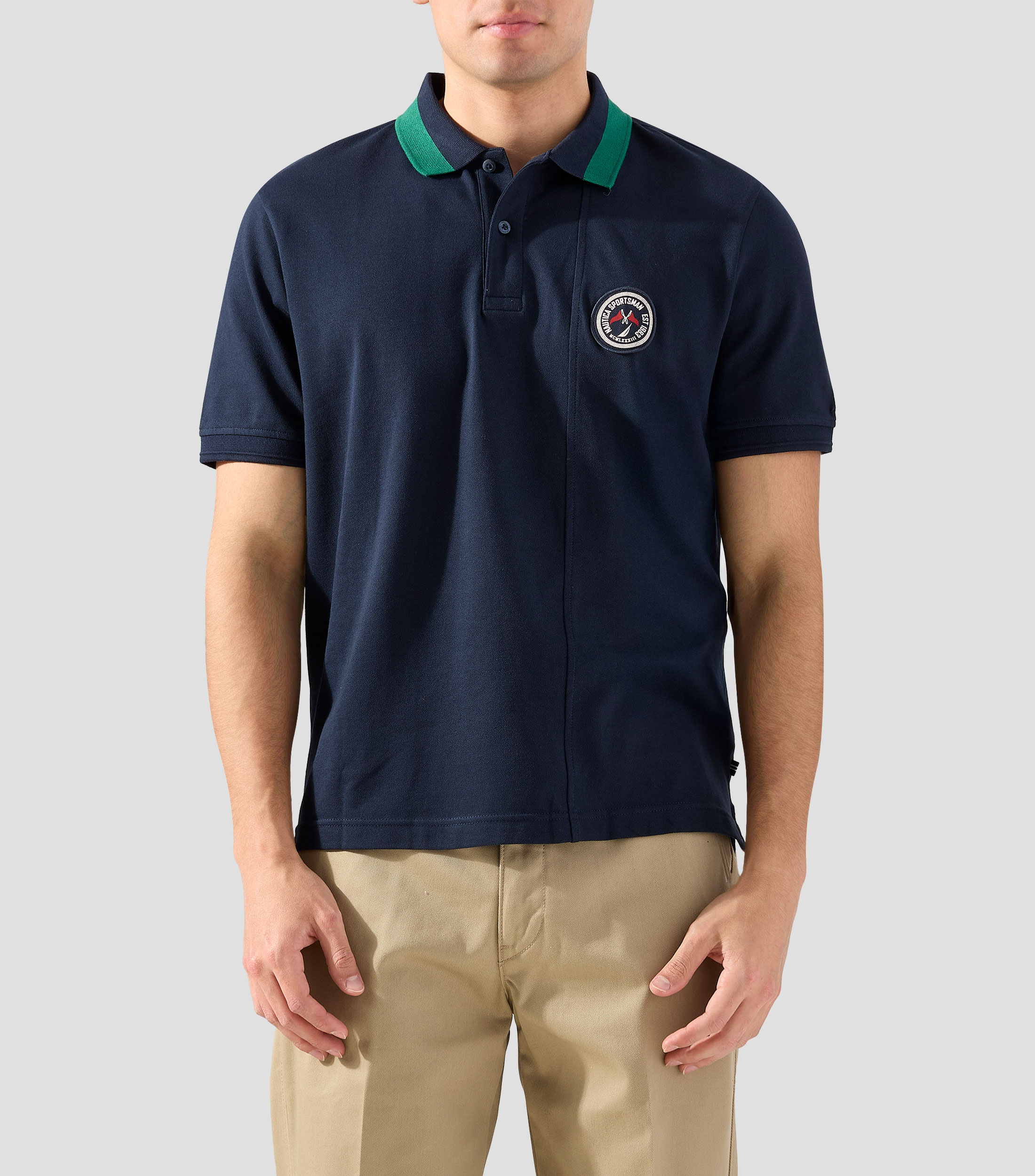 Playera tipo polo manga corta lisa Hombre