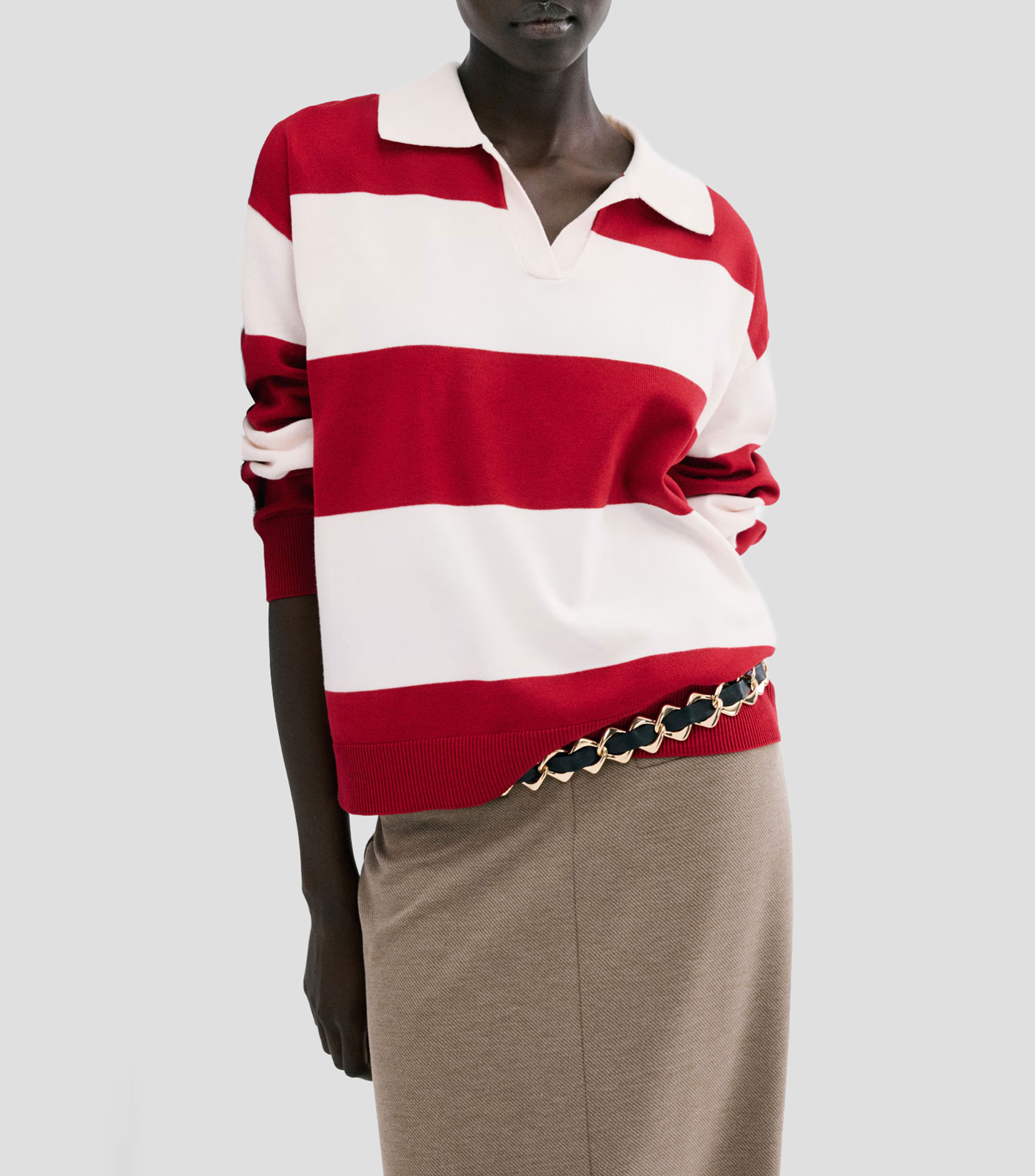 Suéter cuello polo Mujer