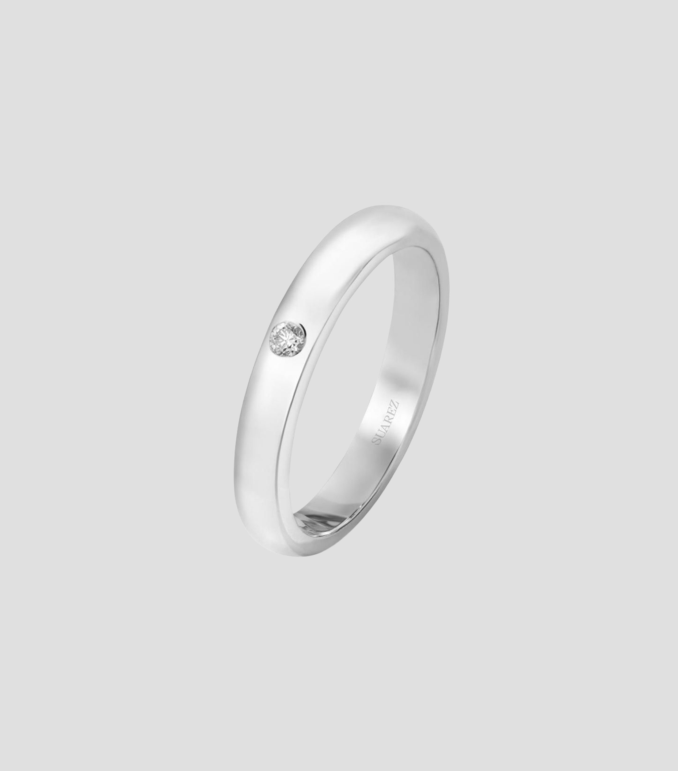 Anillo en Oro blanco de 18 Kilates con diamante en talla brillante Mujer