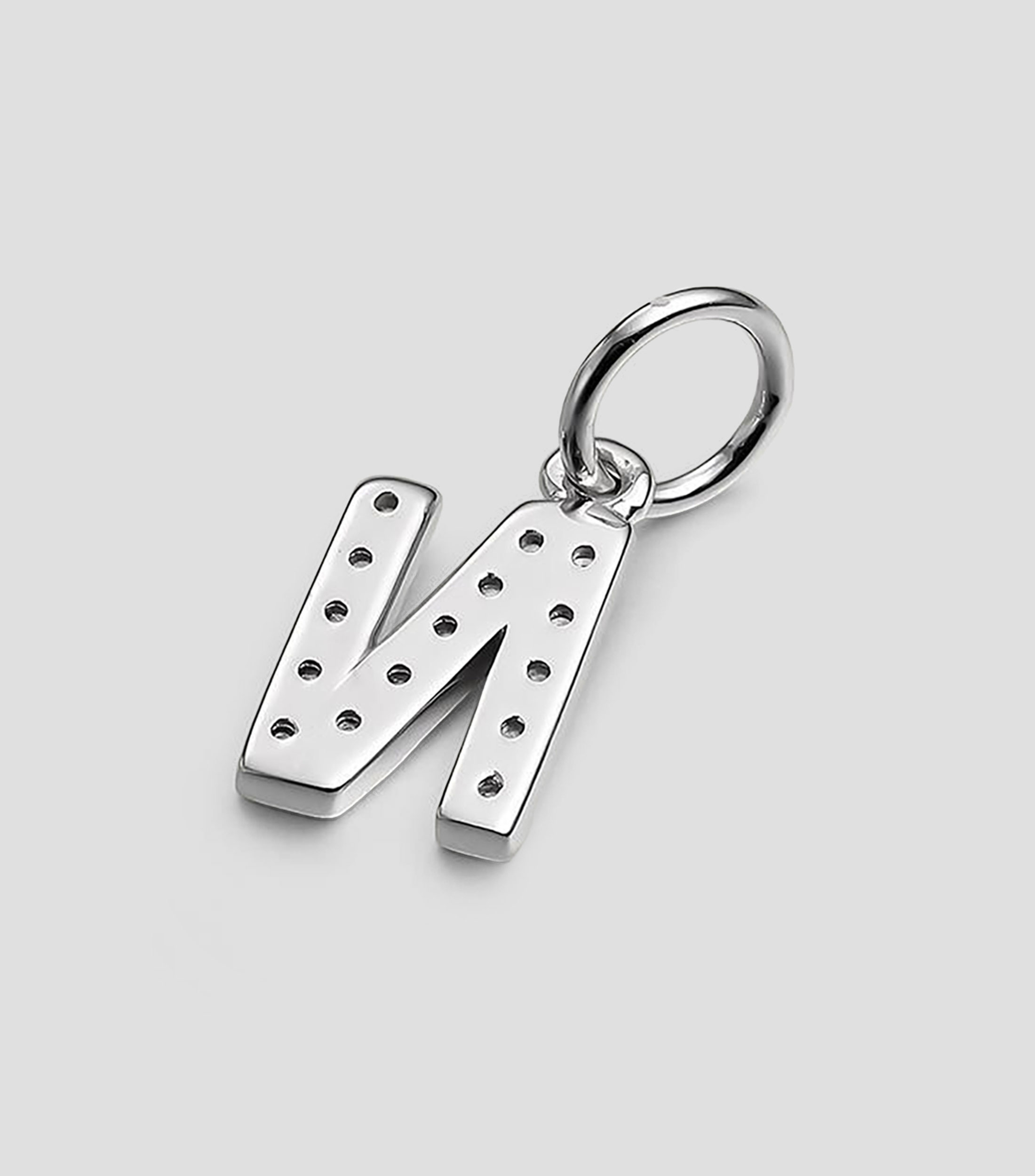 Charm en plata .925 y topacios blancos inicial N Mujer