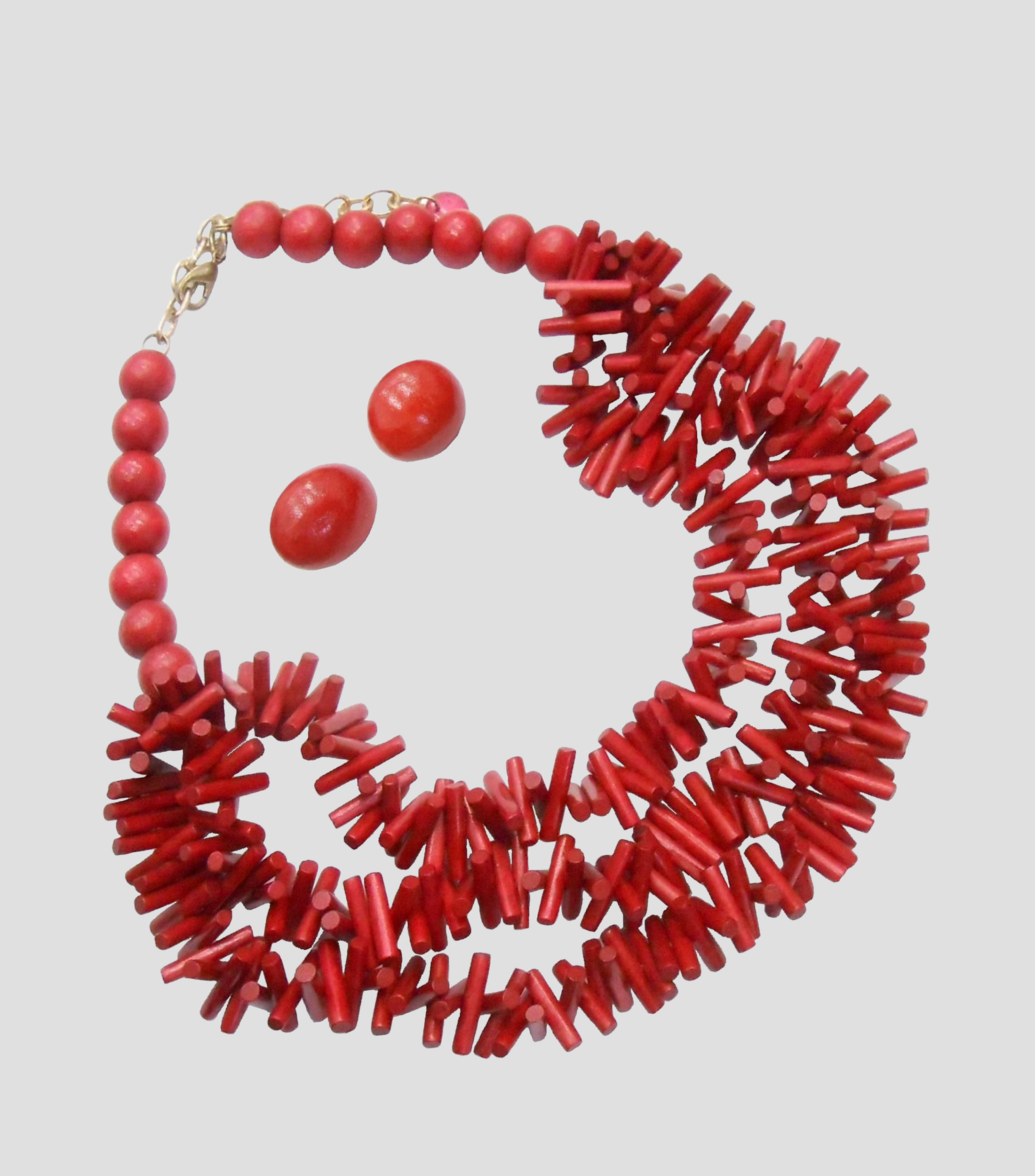 Set collar y aretes barras Mujer