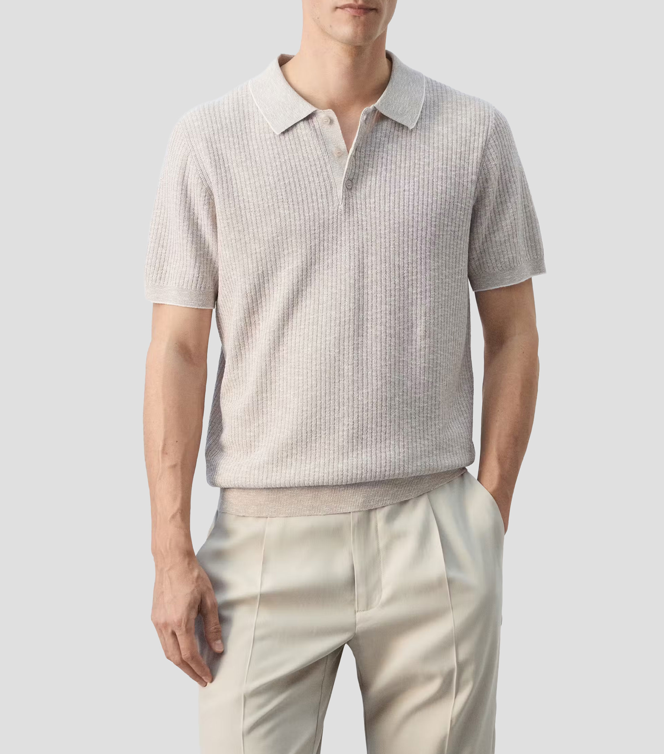 Playera tipo Polo manga corta liso Hombre