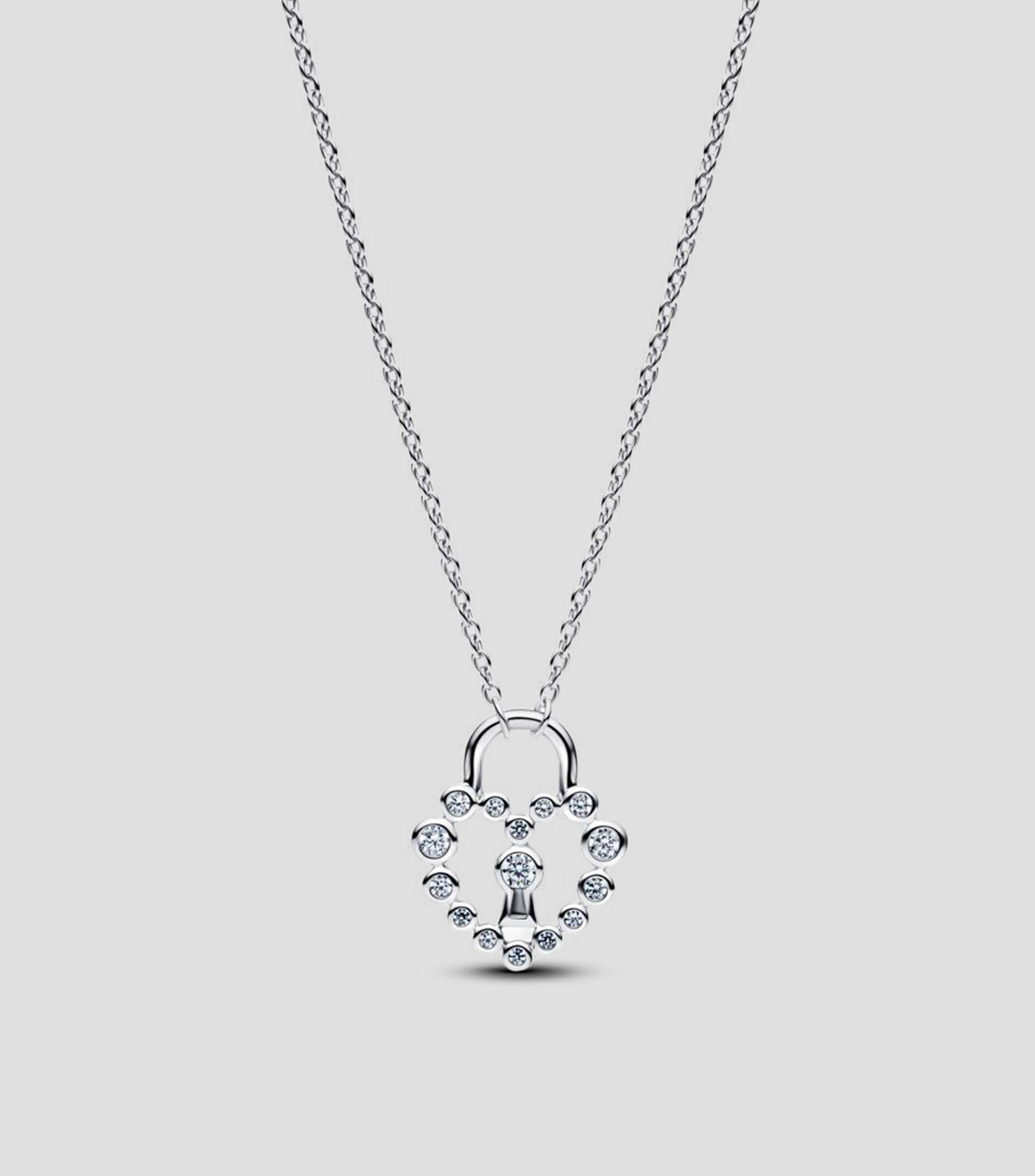 Collar en plata Corazón con circonita cúbica Mujer