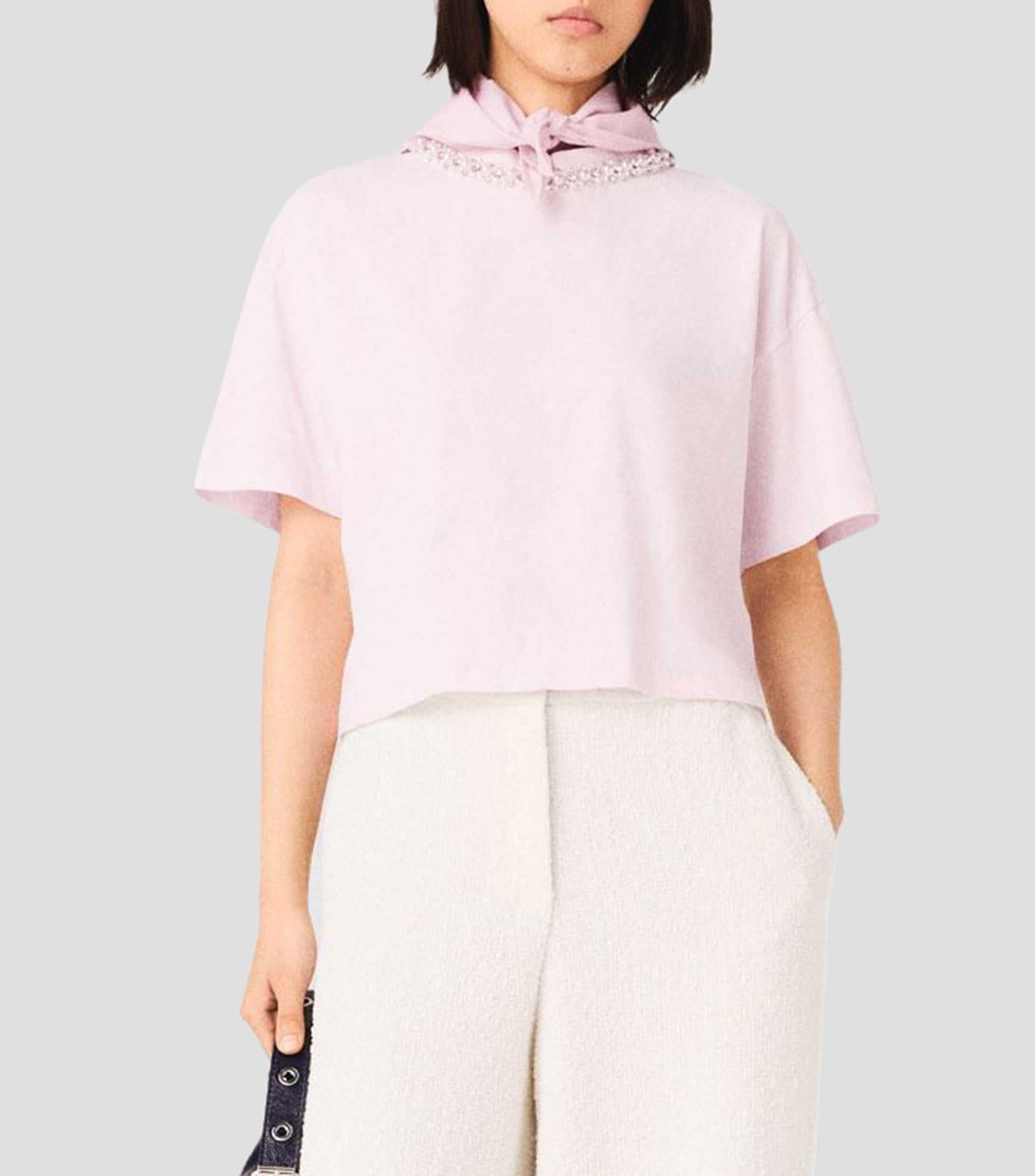 Playera cuello redondo manga corta lisa Mujer
