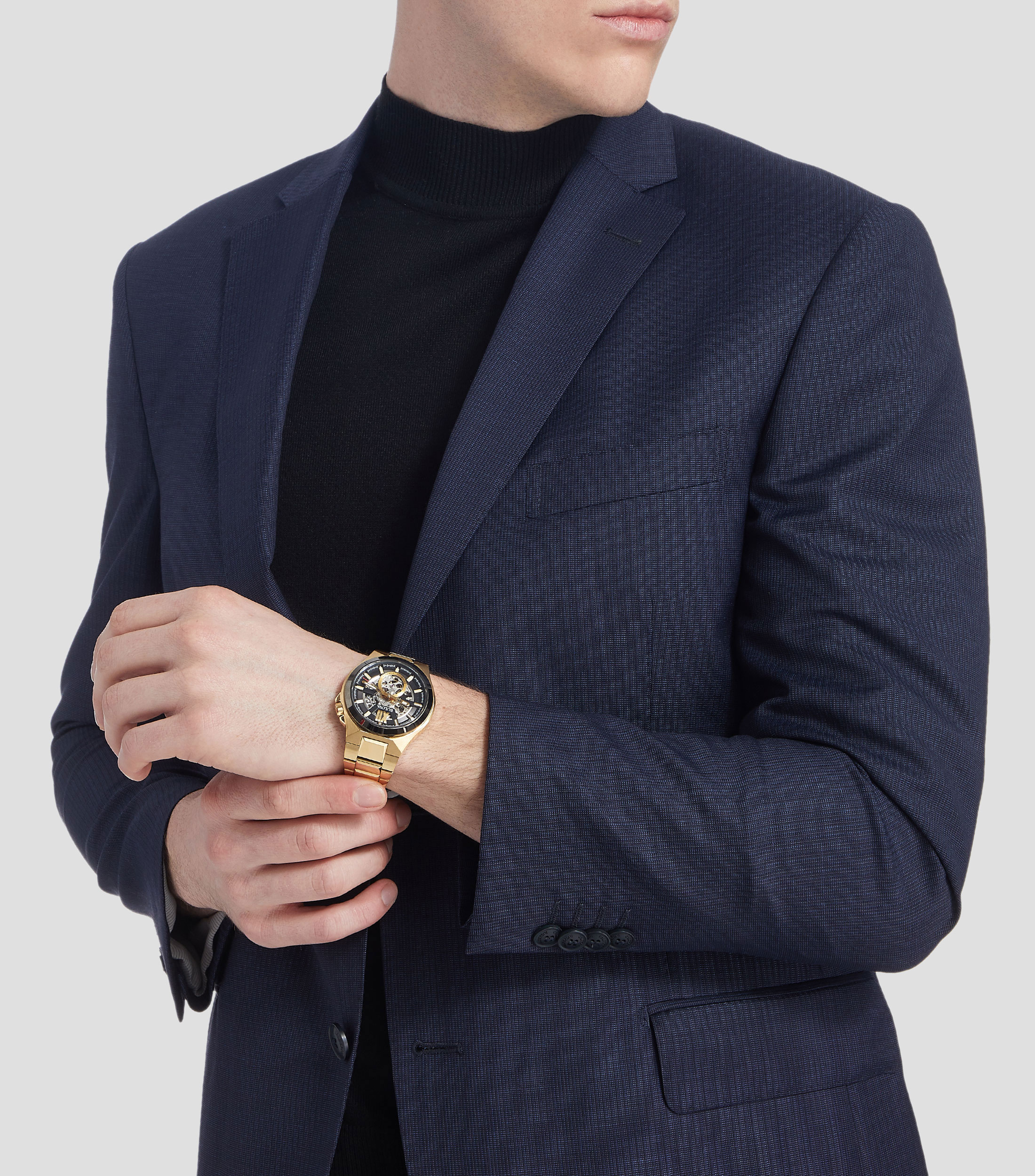 Reloj para Hombre Maquina De Vestir, Dorado, Negro