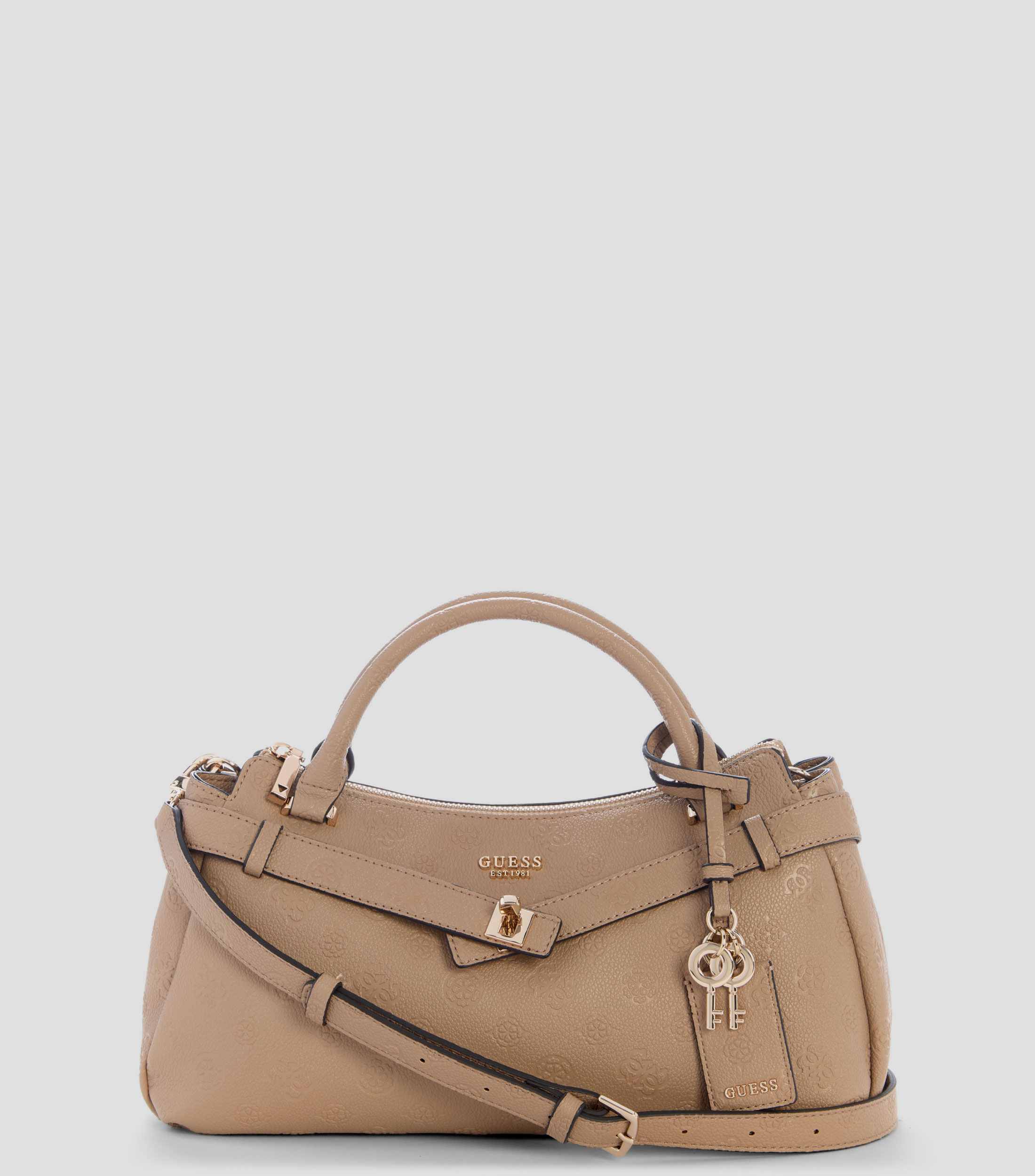 Bolsa satchel café sólida Mujer