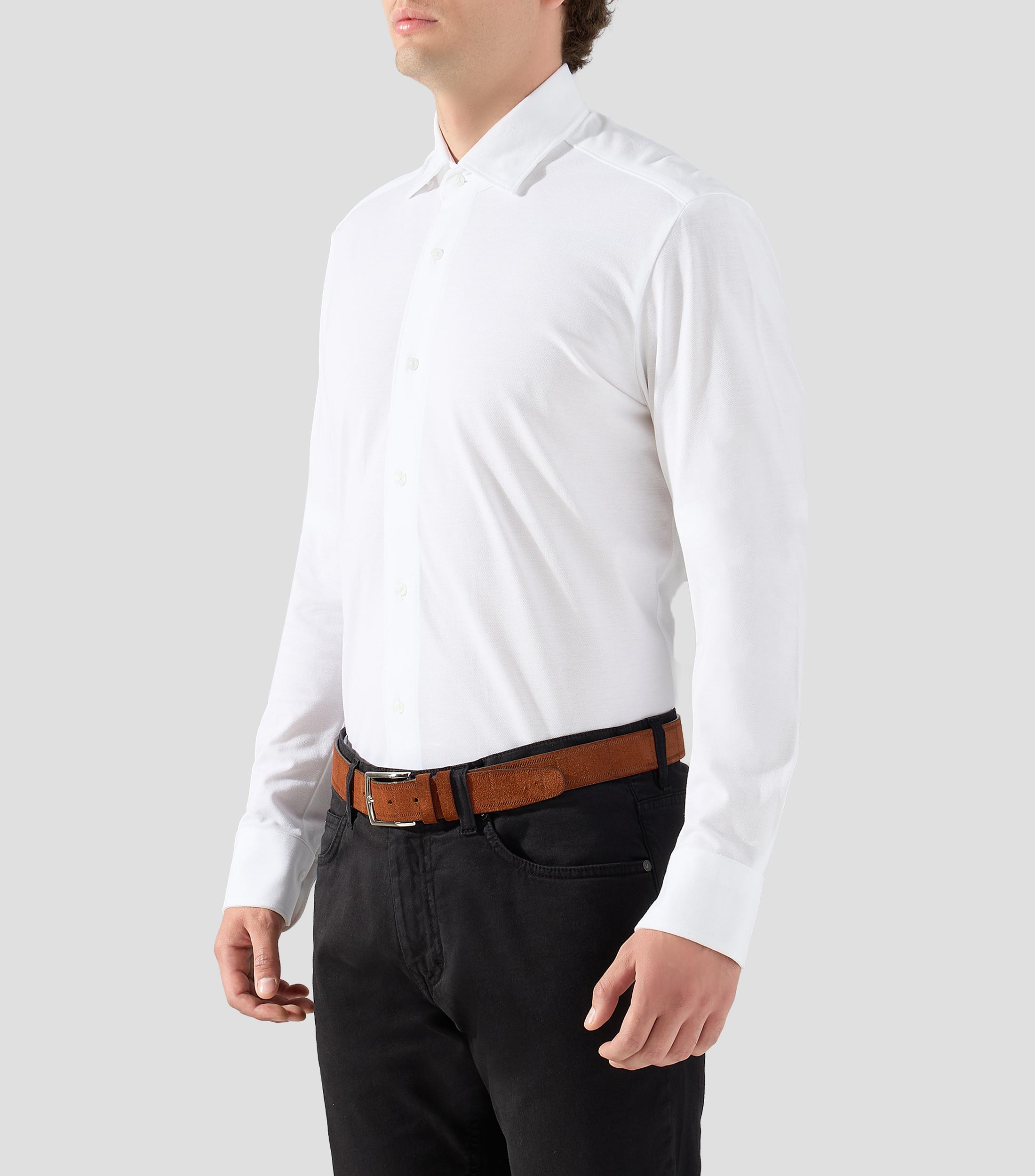 Camisa lisa manga larga Hombre