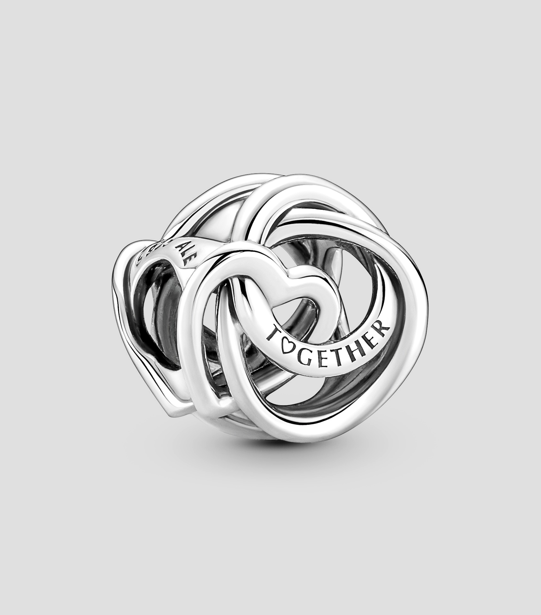 Charm en plata Corazón y Círculos Familia Por Siempre Mujer