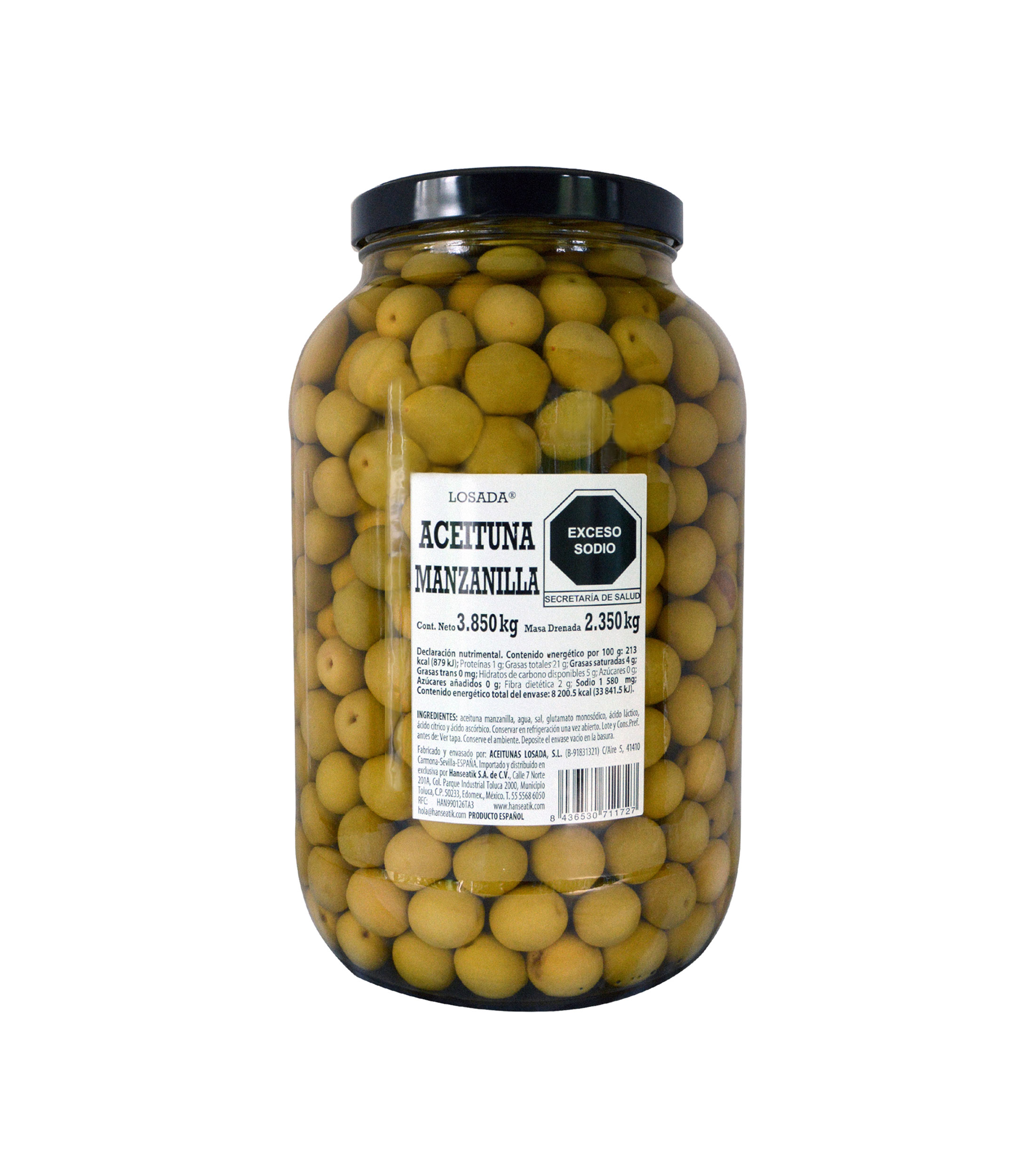 Aceituna Manzanilla con Hueso, 3.85 kg