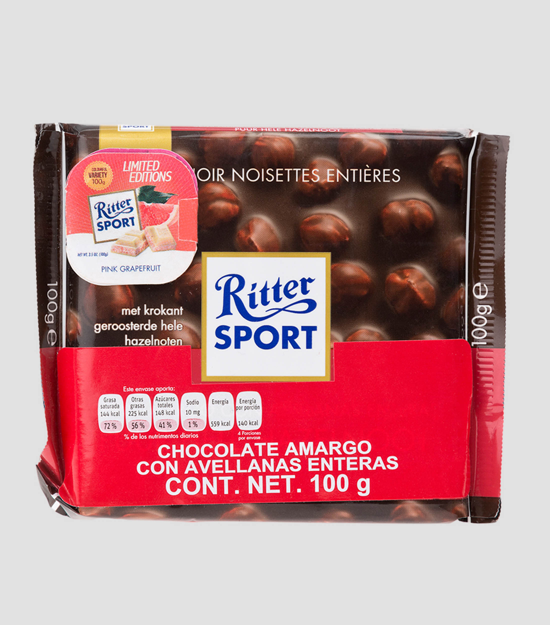 Chocolate Amargo con Avellanas Enteras, 100 g