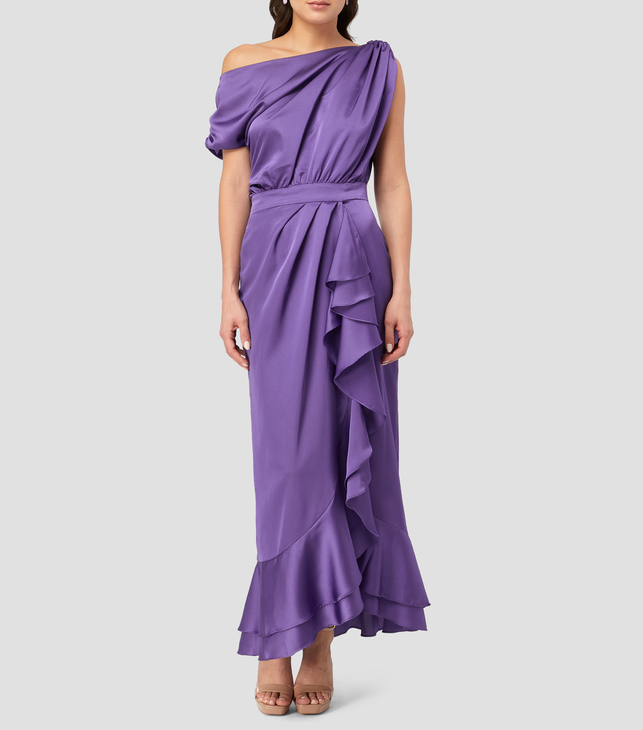Vestido de fiesta largo liso Mujer