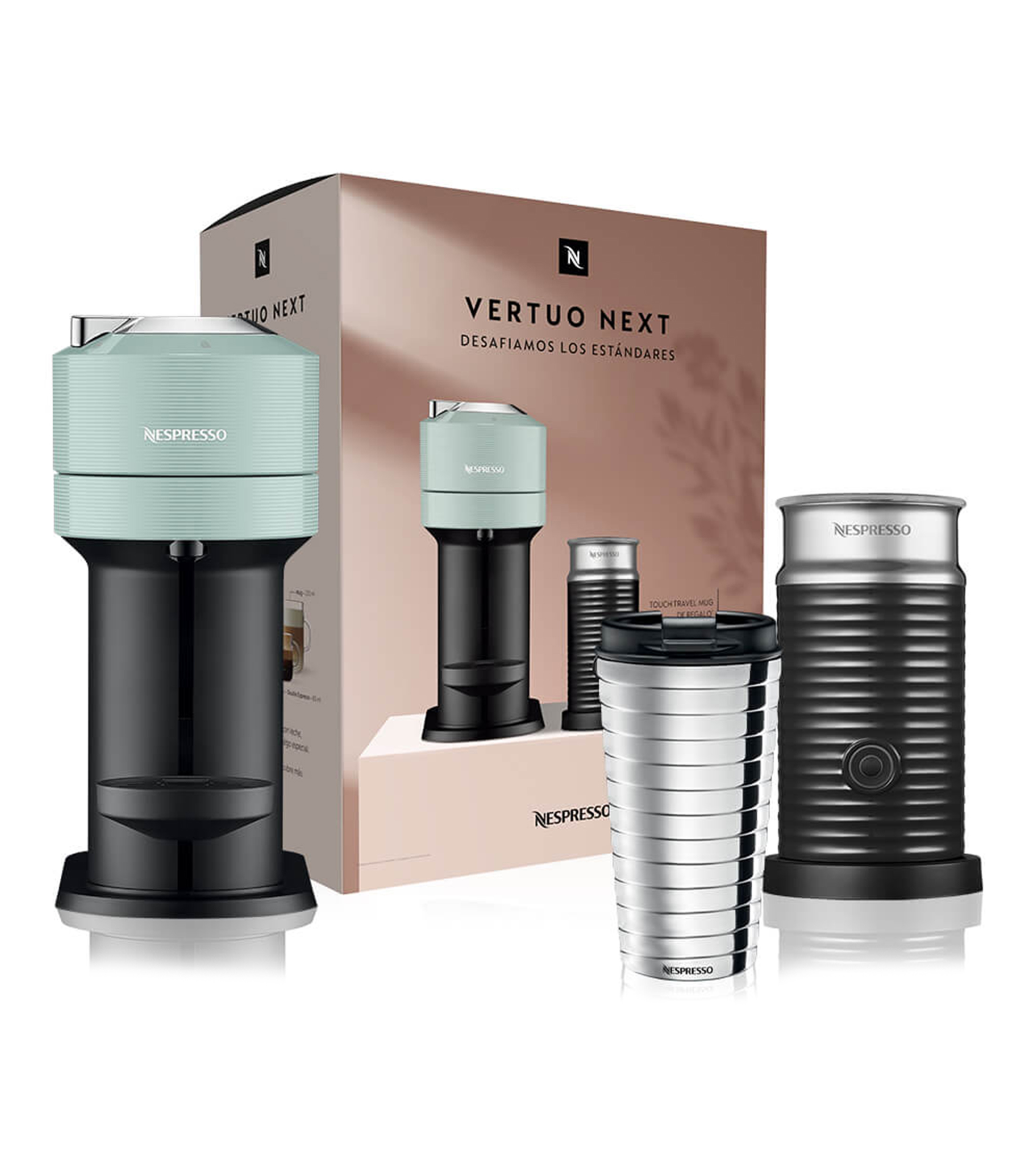 Nespresso Combo Vertuo Next Jade con Travel Touch Mug (Limited Edition) El Palacio de Hierro