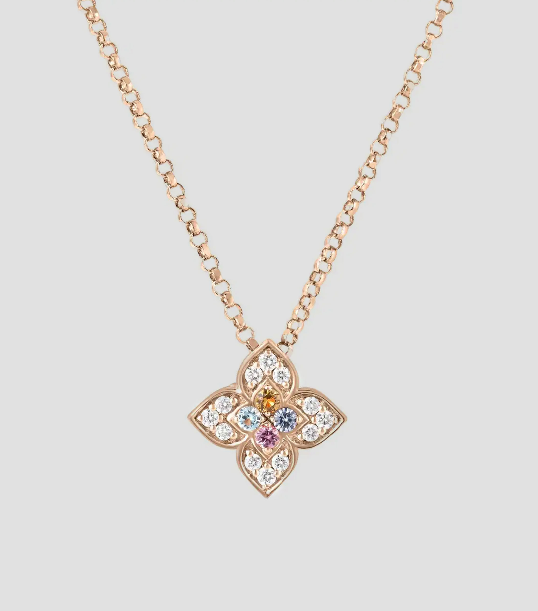 Collar en oro rosa de 18 kilates con diamantes y piedras preciosas Venetian Princess Carnival Mujer