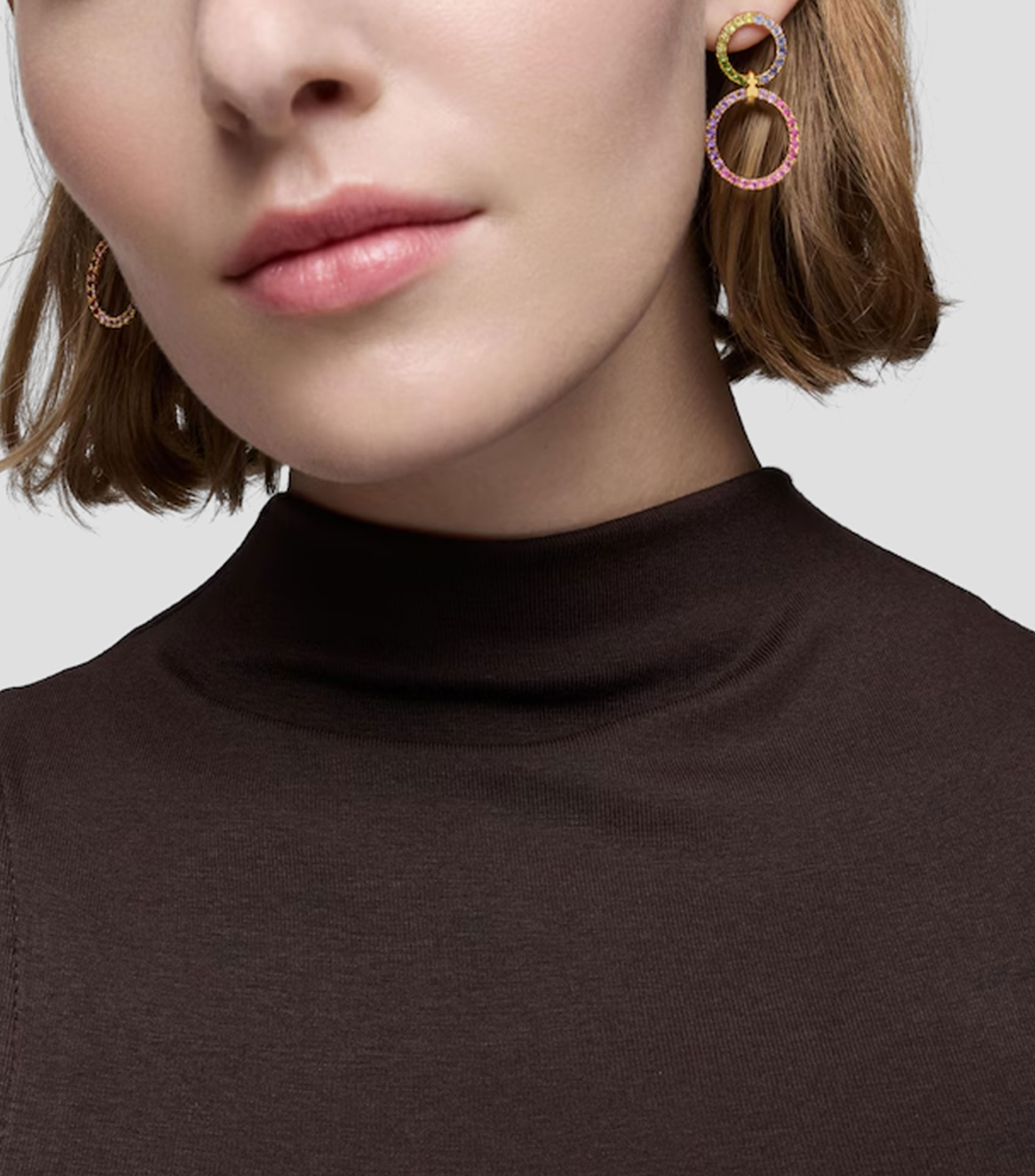 Aretes en Plata con gemas Mujer