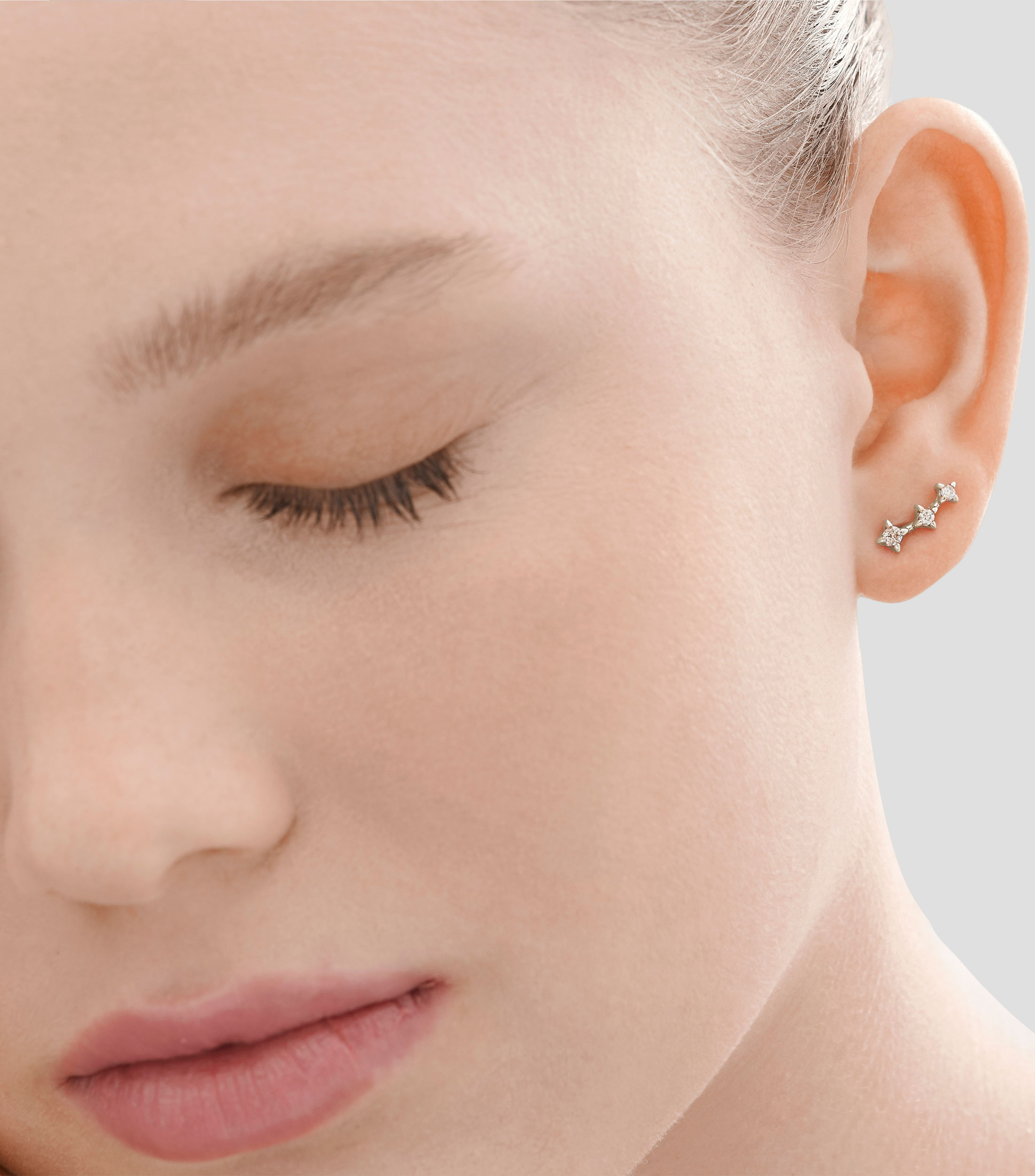 Aretes en oro de 18 kilates con diamantes MyCollection Caress Mujer
