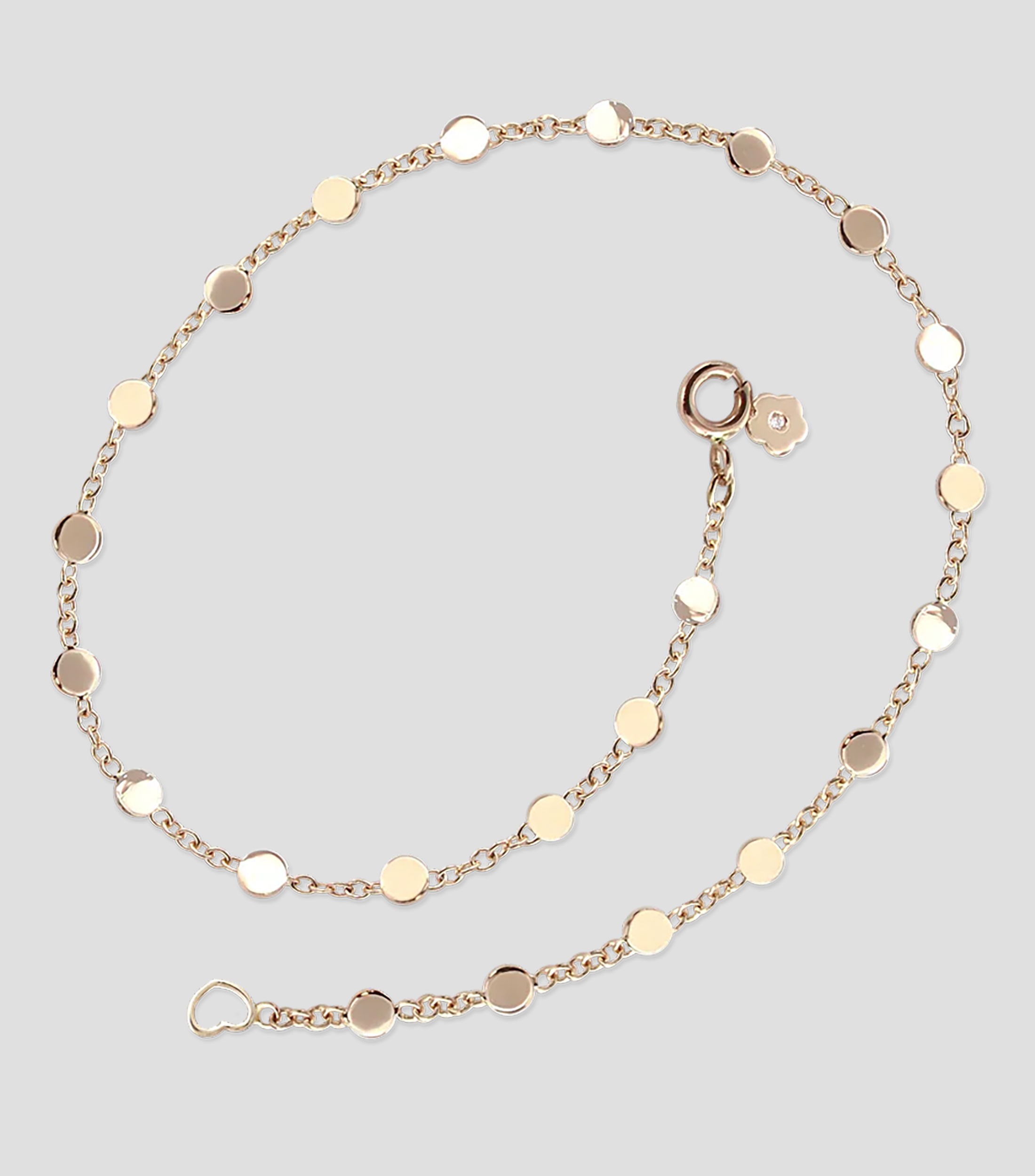 Pulsera para tobillo en oro amarillo 18 kilates con diamante Mujer