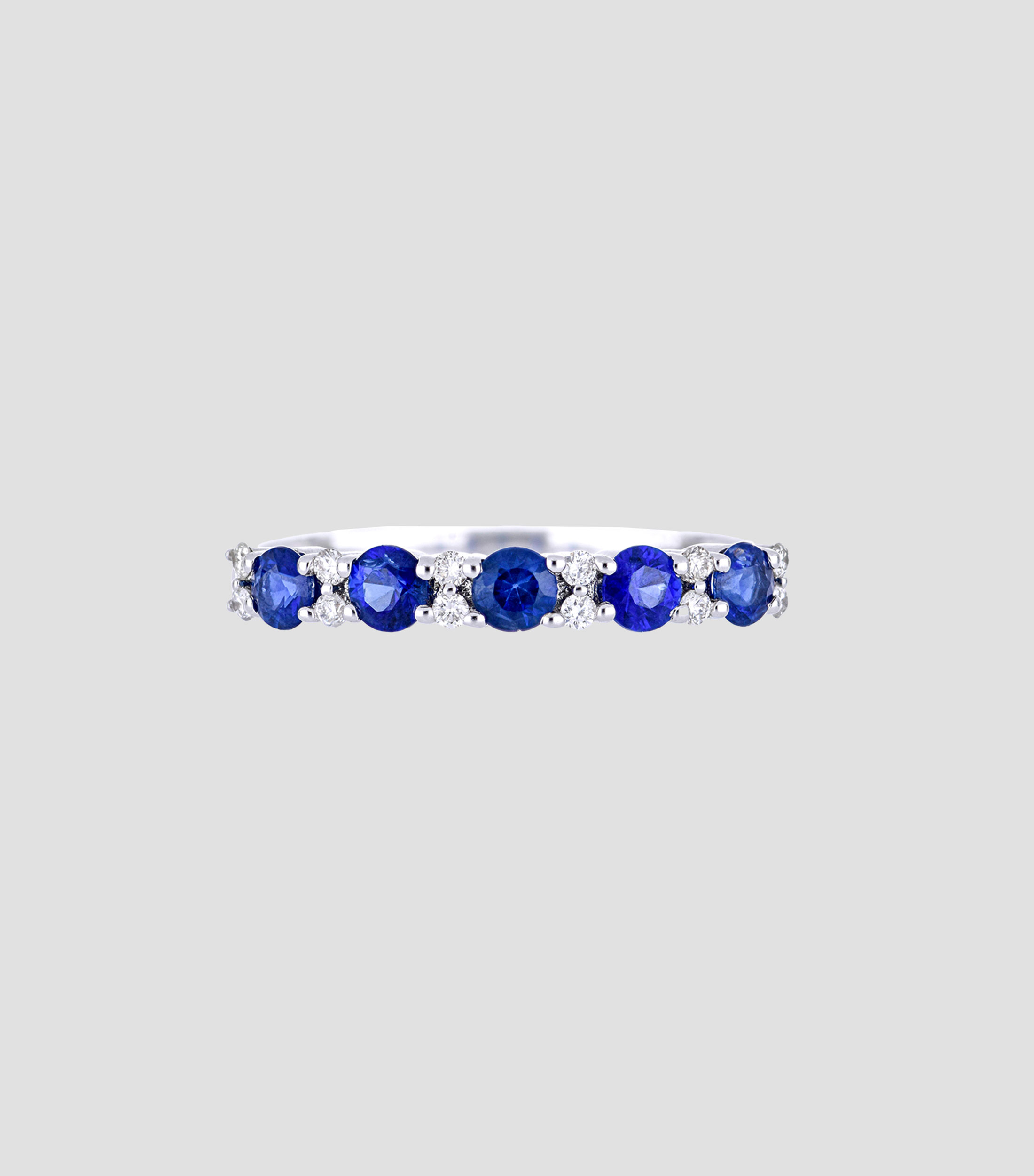 Anillo en oro con zafiros Mujer