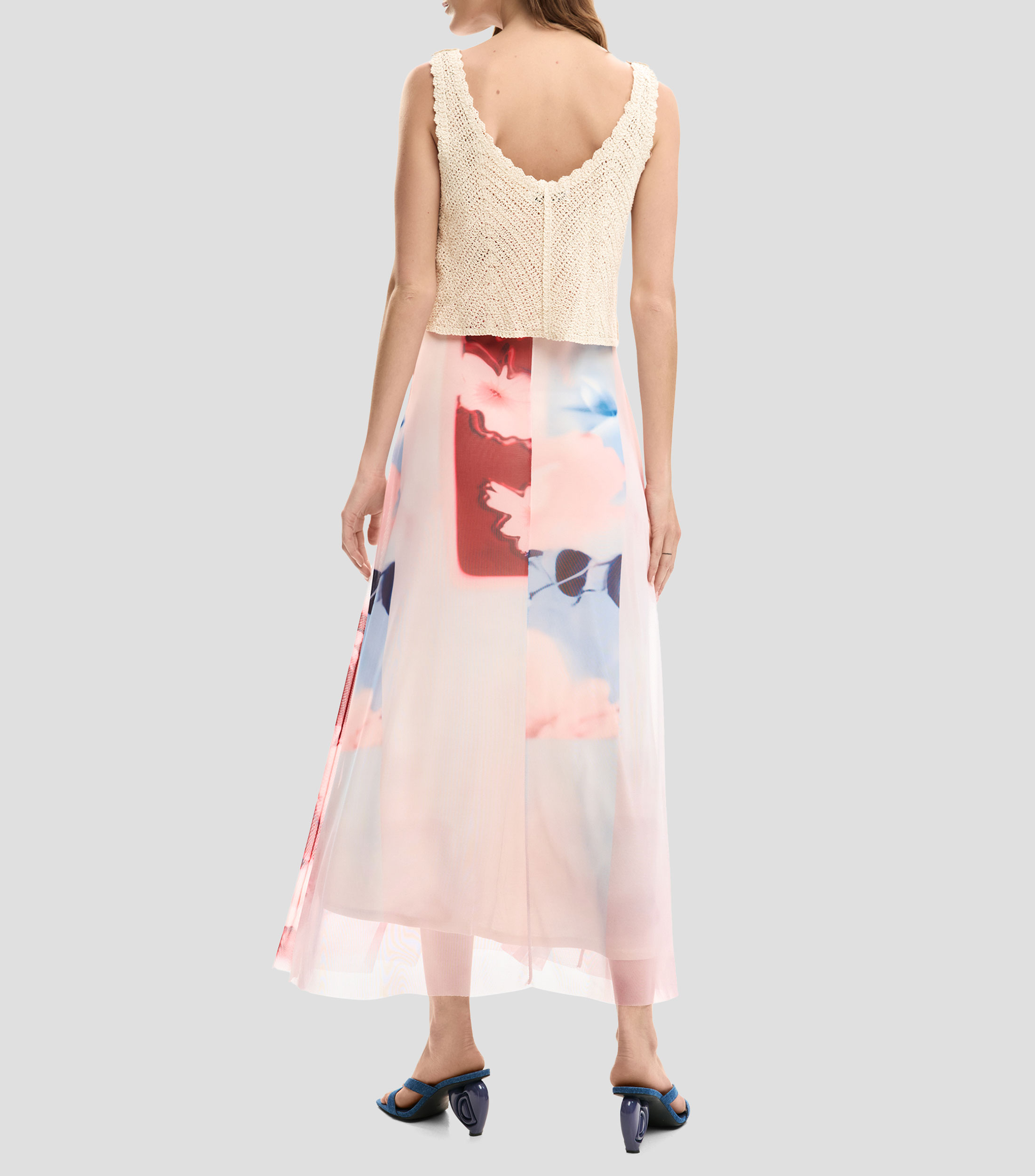 Vestido largo estampado Mujer