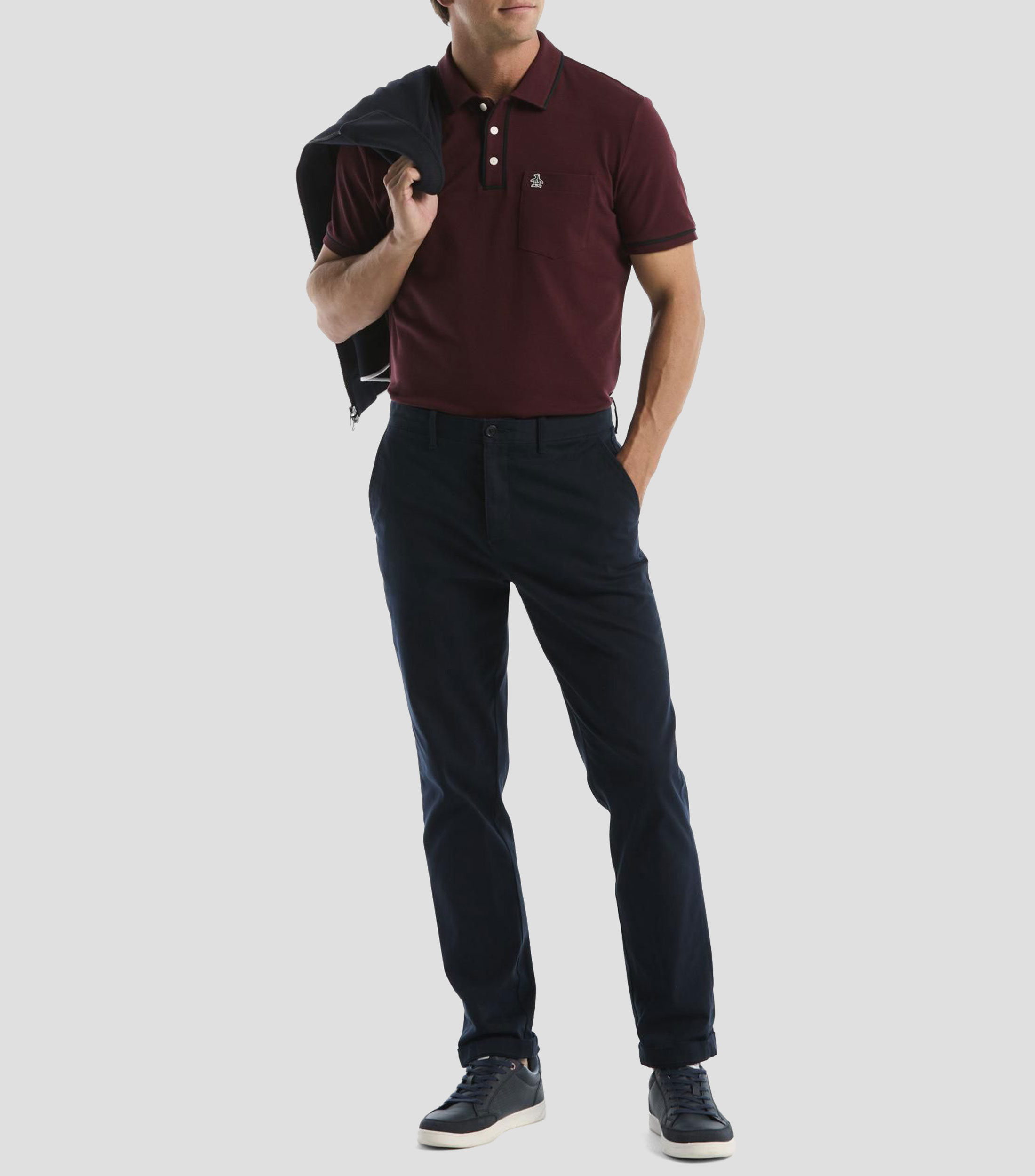 Playera tipo polo manga corta lisa Hombre