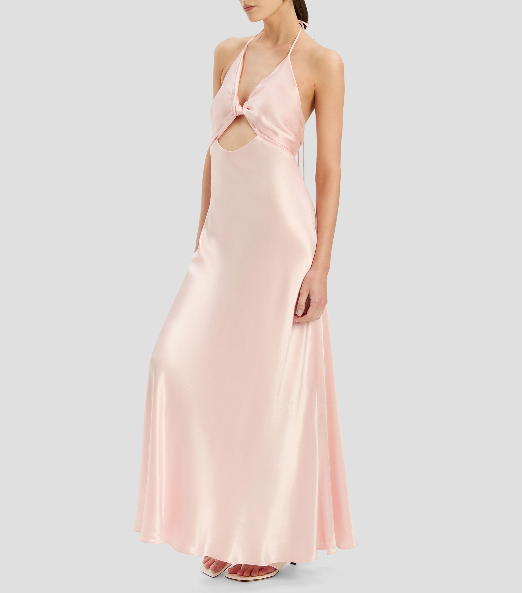 Vestido largo liso Mujer
