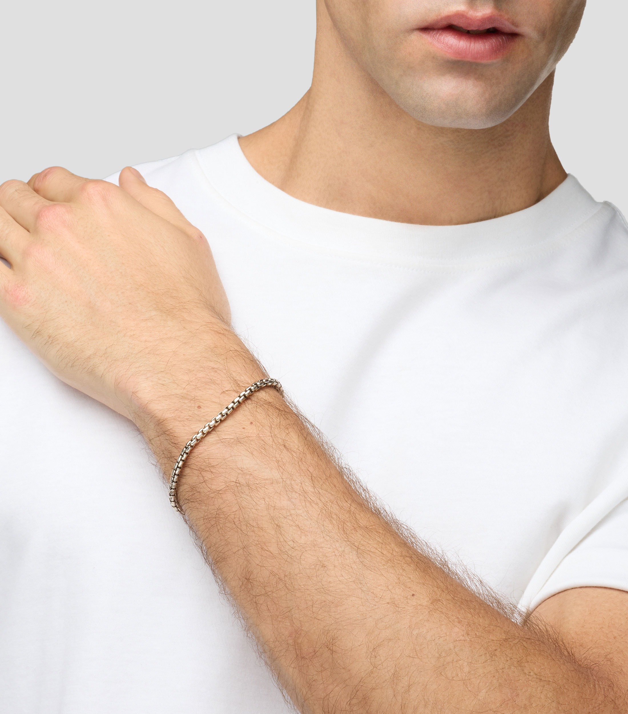 Pulsera en plata .925 con cubos planos Hombre