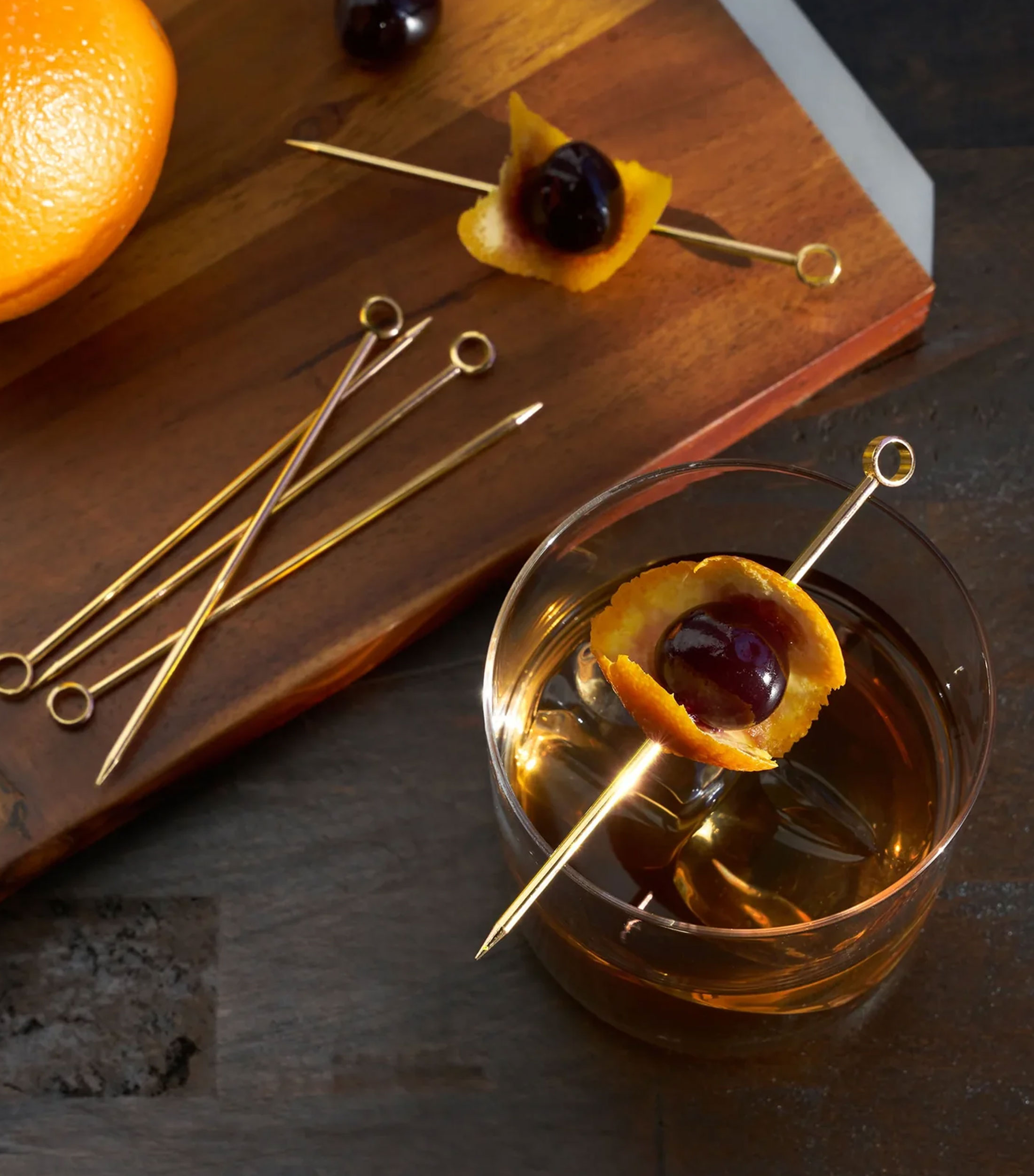 Set 6 palillos para coctelería dorados