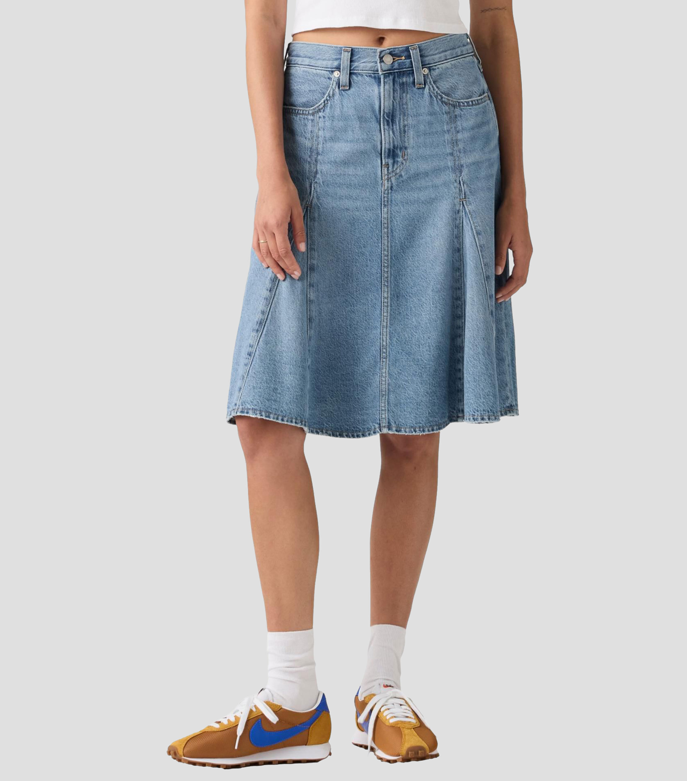 Falda Midi en mezclilla Lisa Mujer