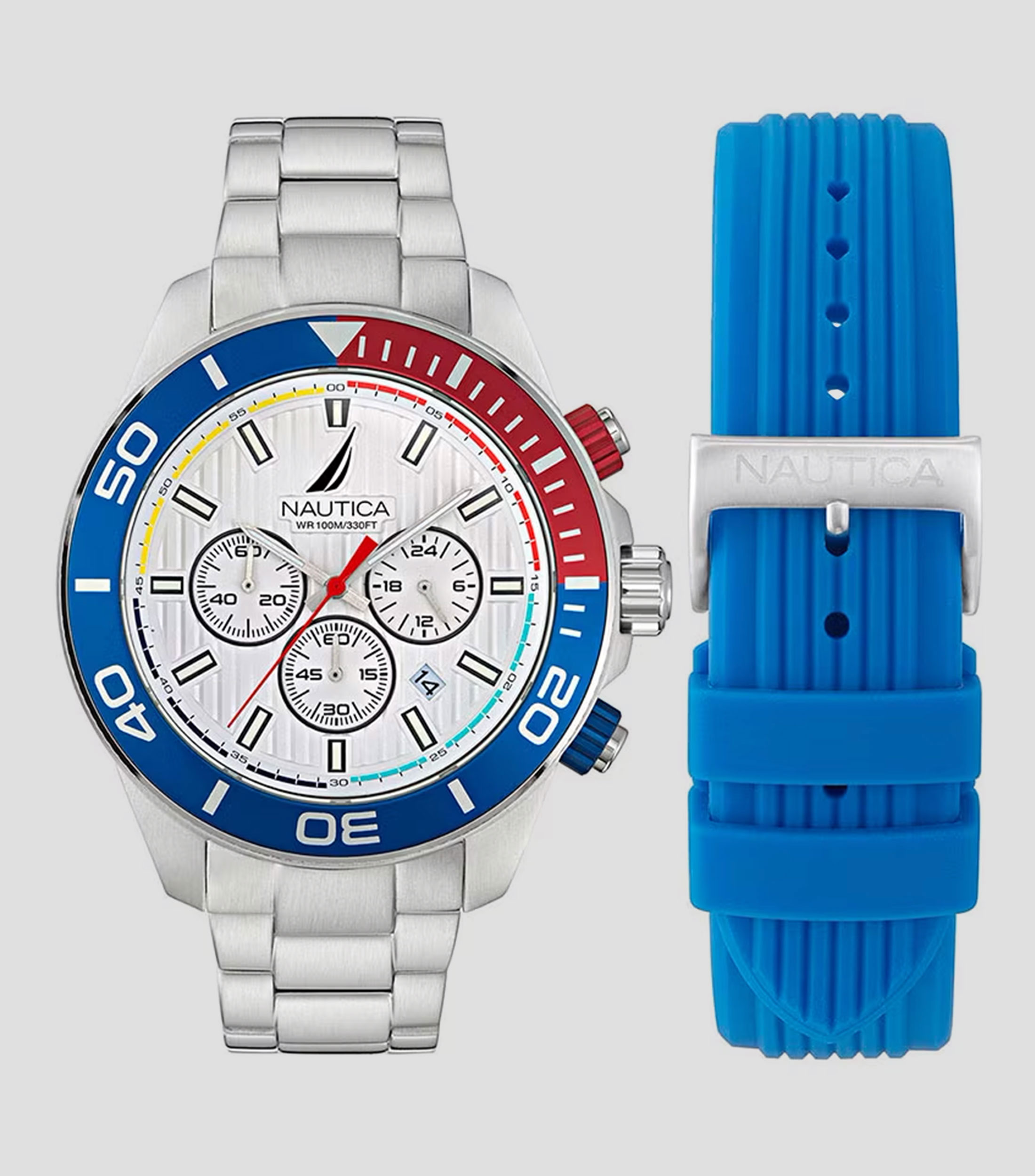 Set de Reloj para hombre One Chrono Casual, Plateado
