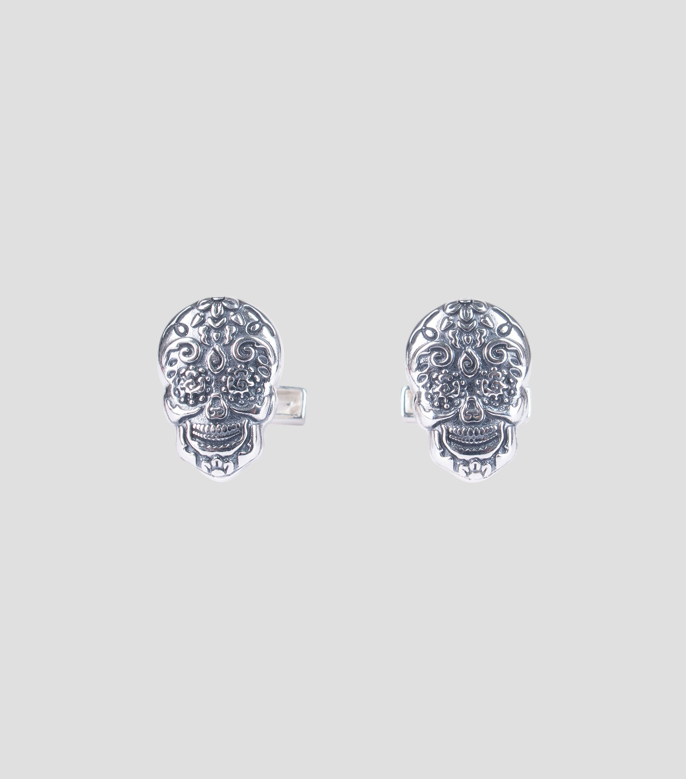 Mancuernillas en plata Calavera Oxibrillo Hombre