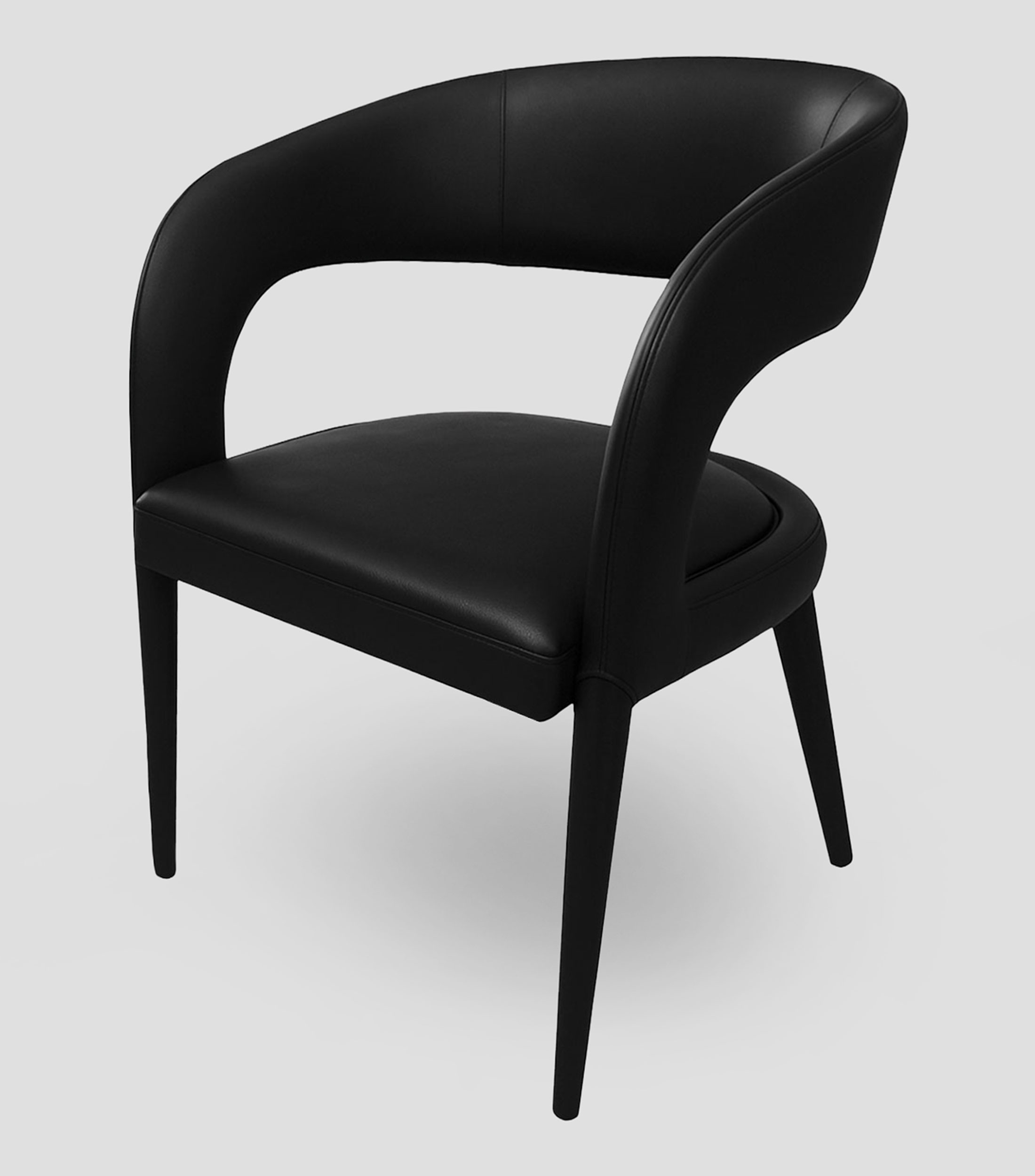 Silla de comedor Burgos en piel negra