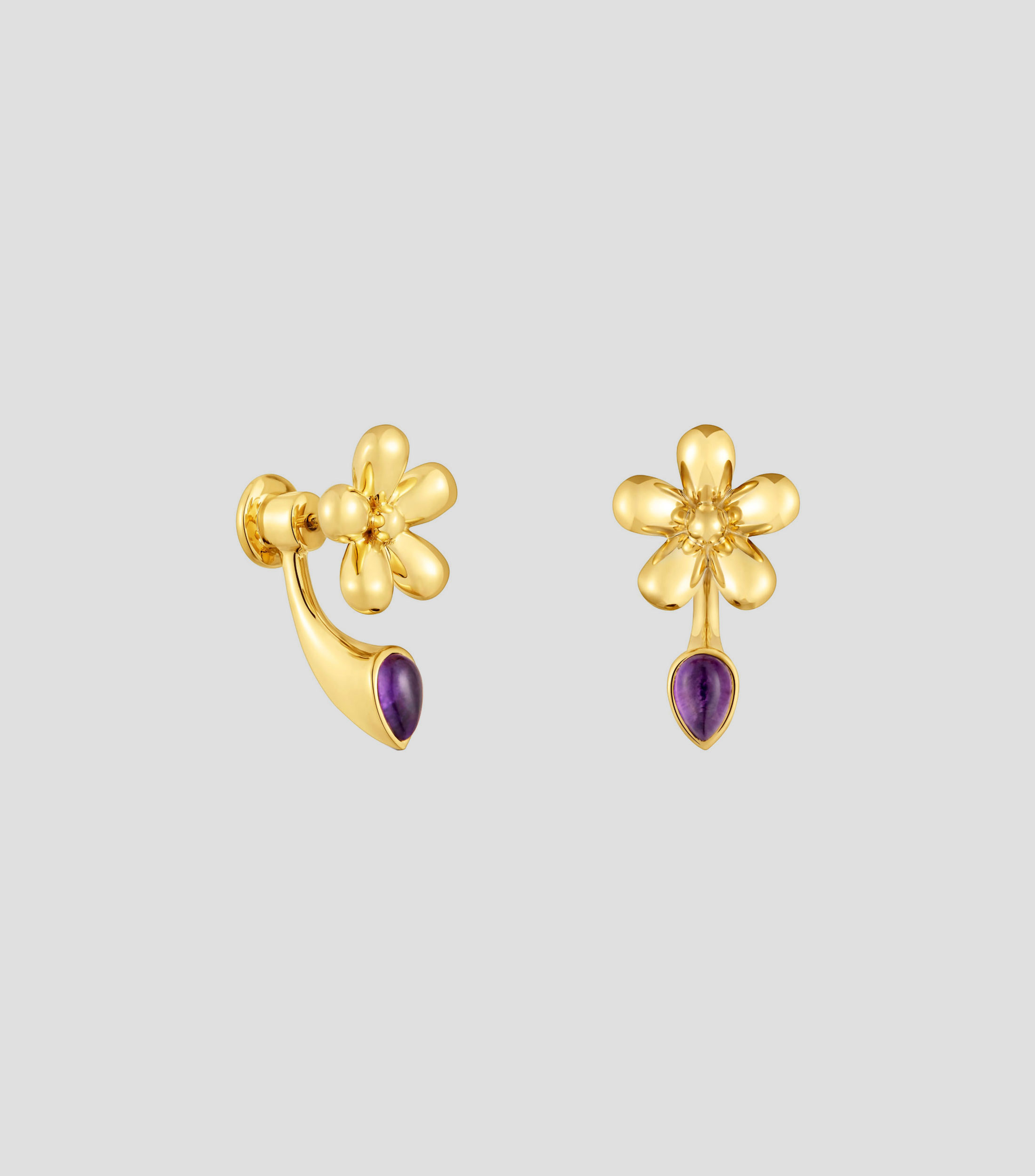 Aretes Daisy con amatista Mujer