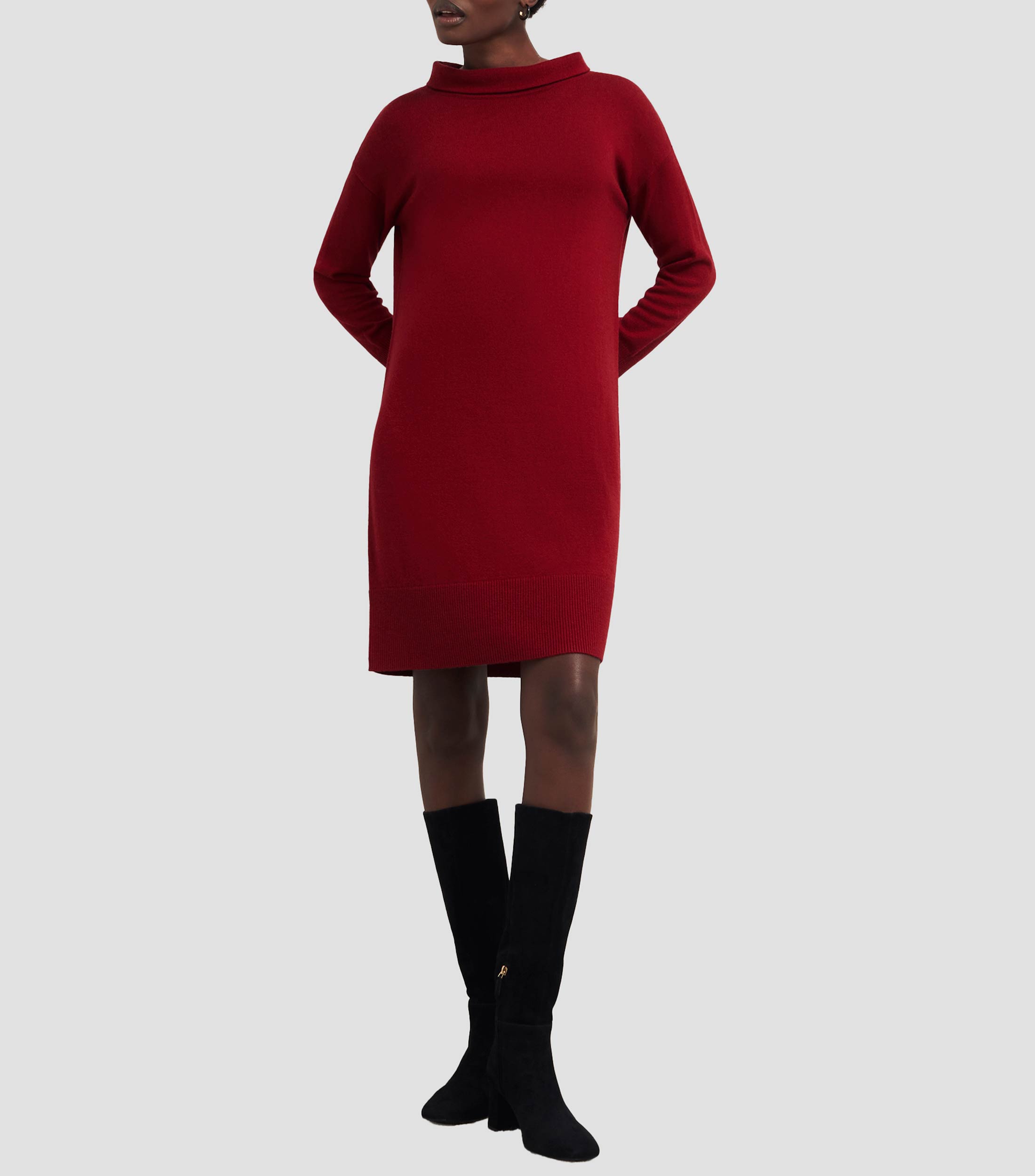 Vestido Midi manga larga liso Mujer