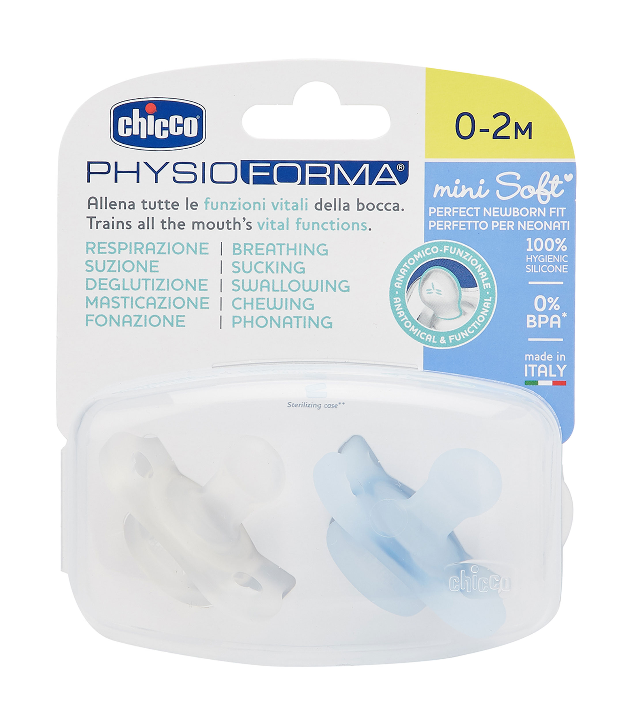 Set 2 Chupones Soother Physio Minisoft 0-2 Meses