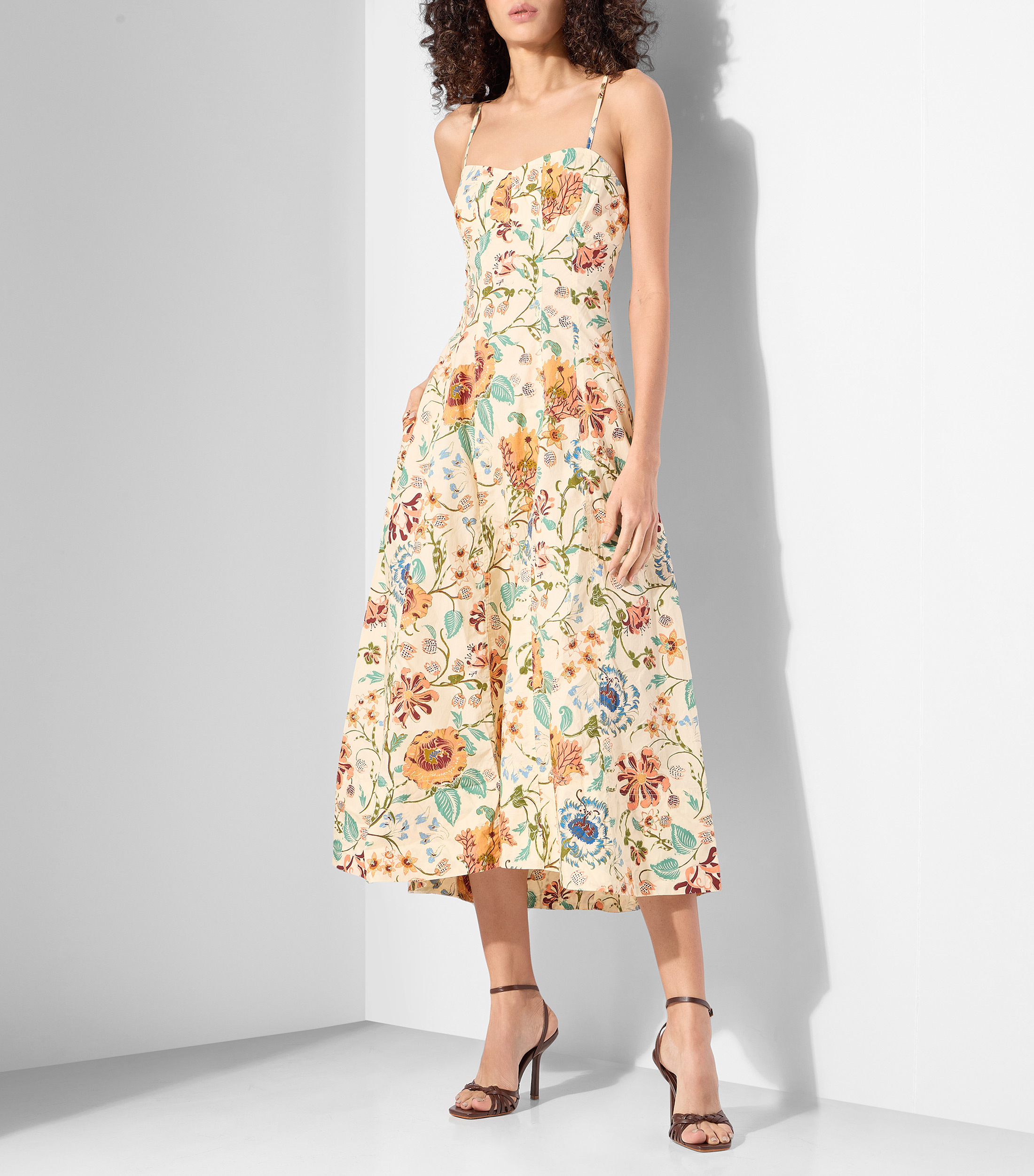 Vestido midi estampado Mujer