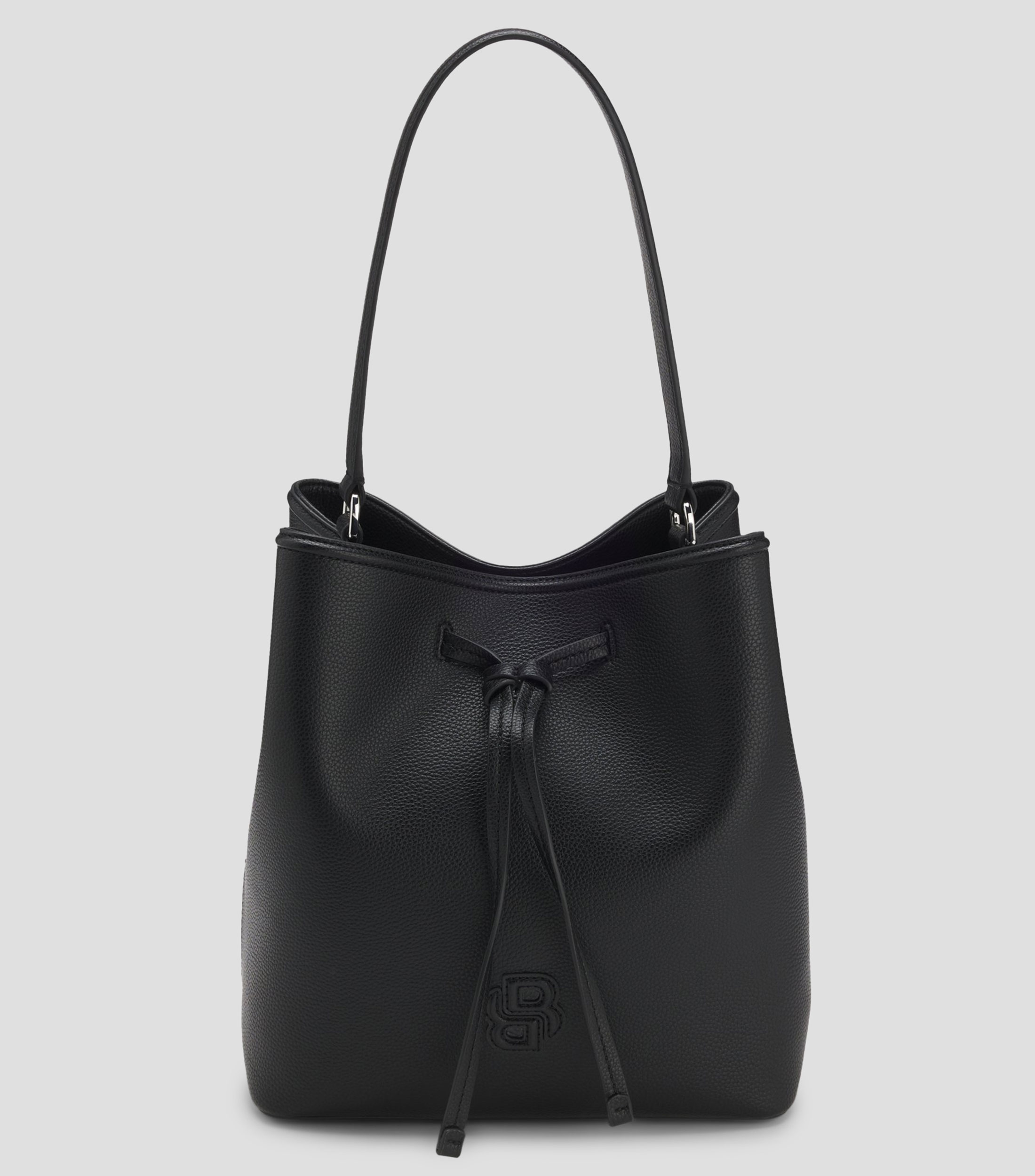 Bolsa hobo lisa con detalle texturizado Mujer