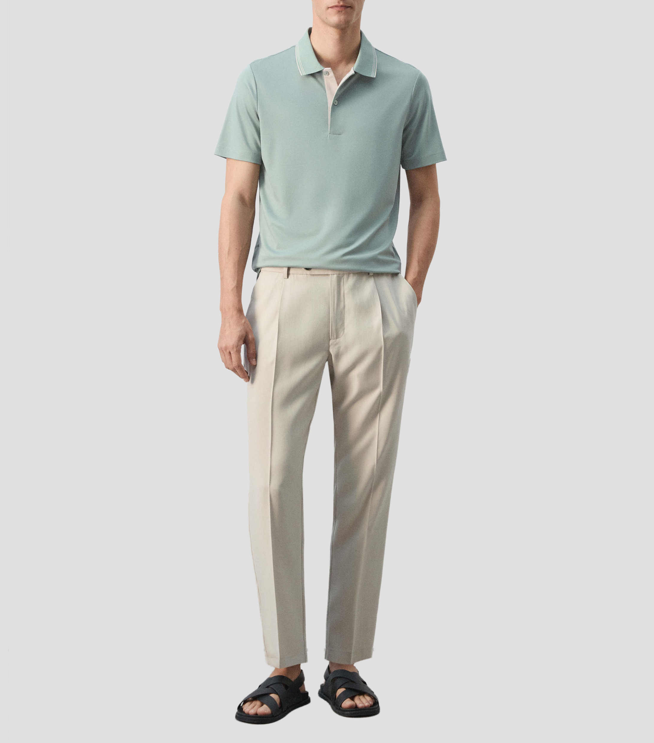 Playera tipo Polo manga corta liso Hombre