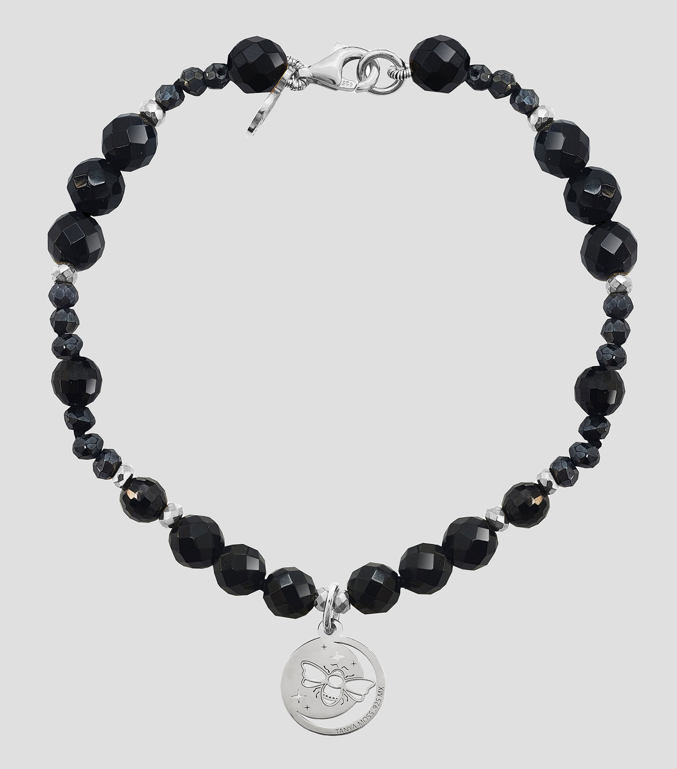 Pulsera en Plata .925 con Ágata Negra Magia Mujer