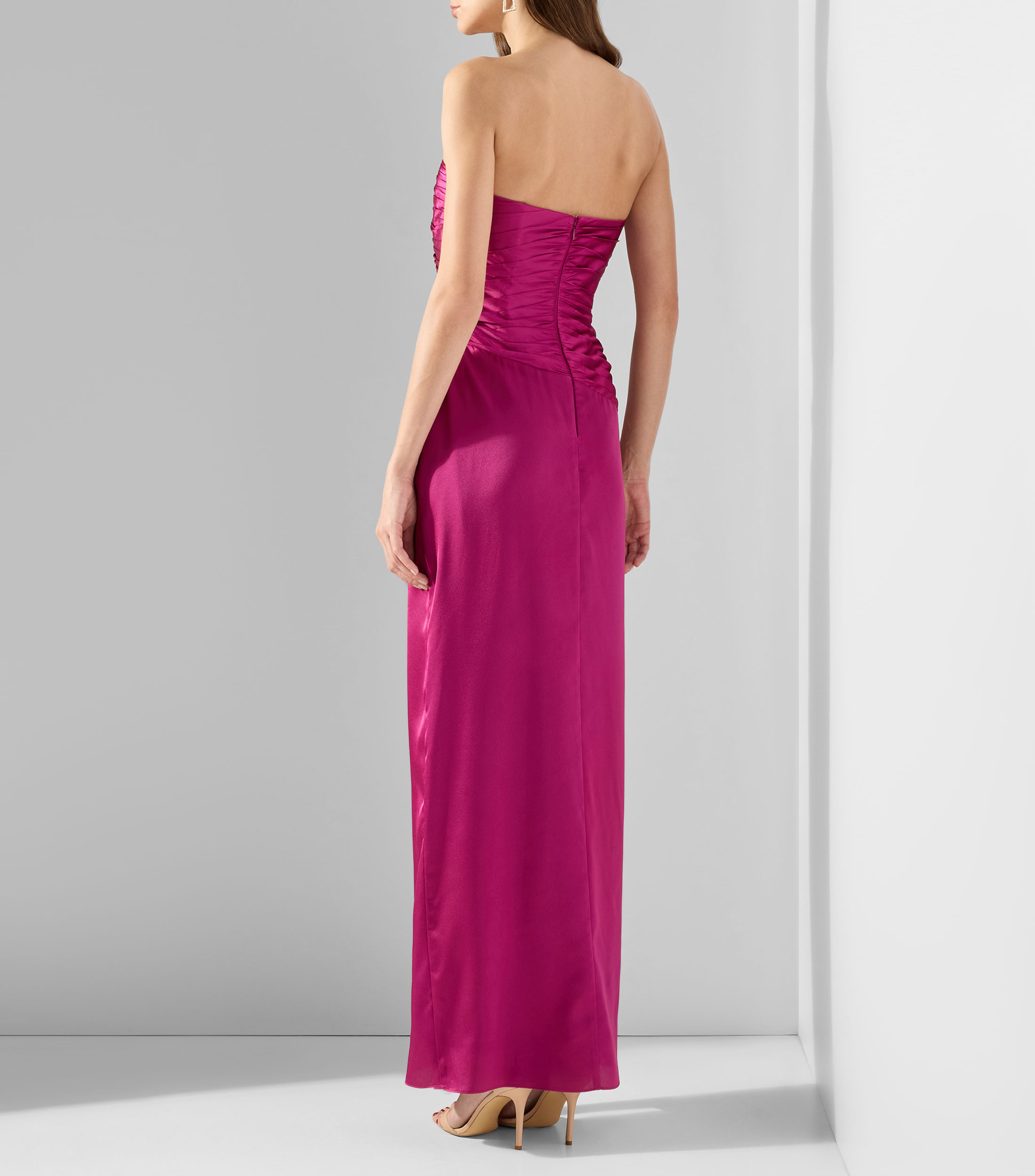 Vestido largo liso Mujer