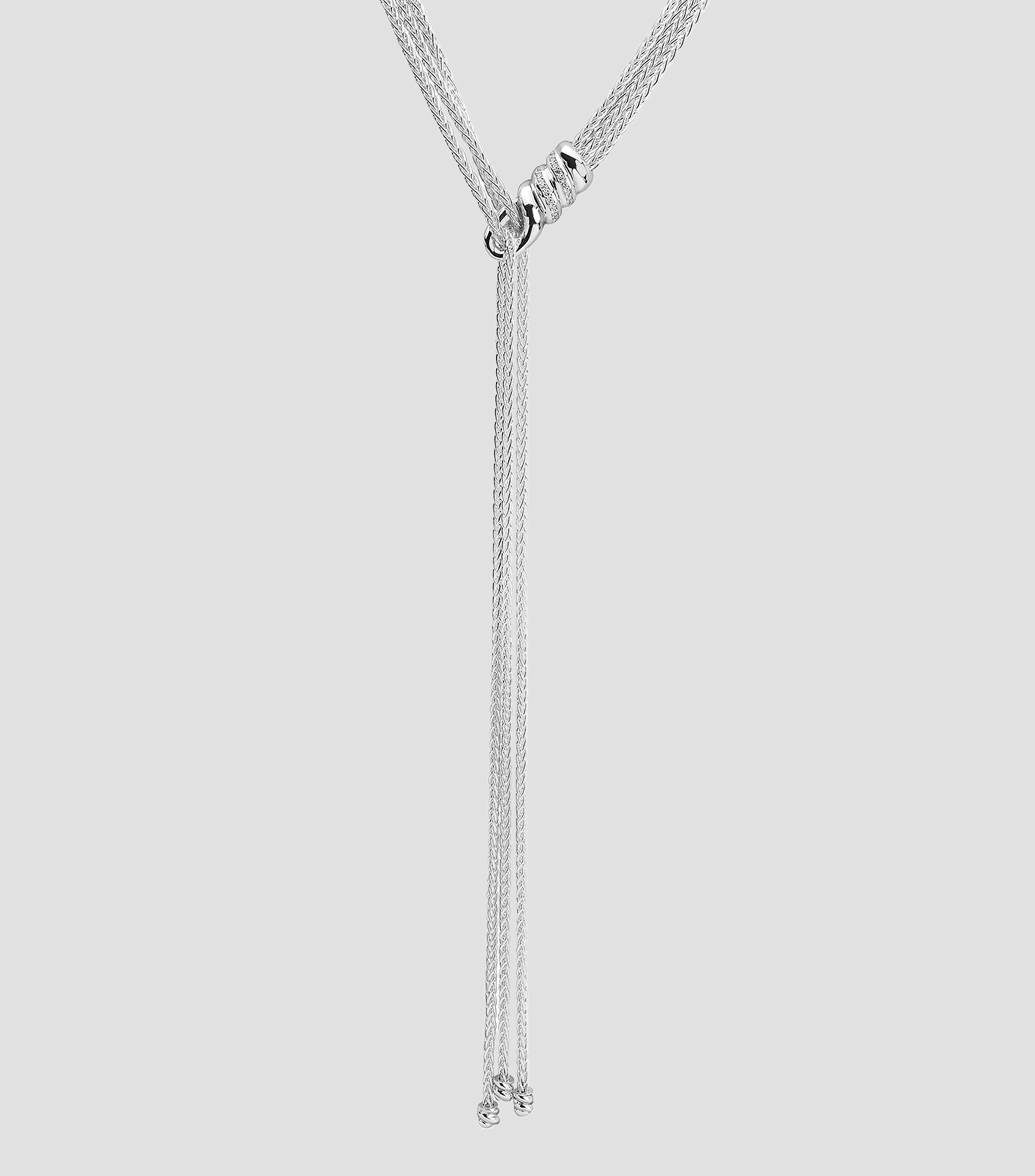 Collar en plata con Diamantes Lazos Infinitos Mujer