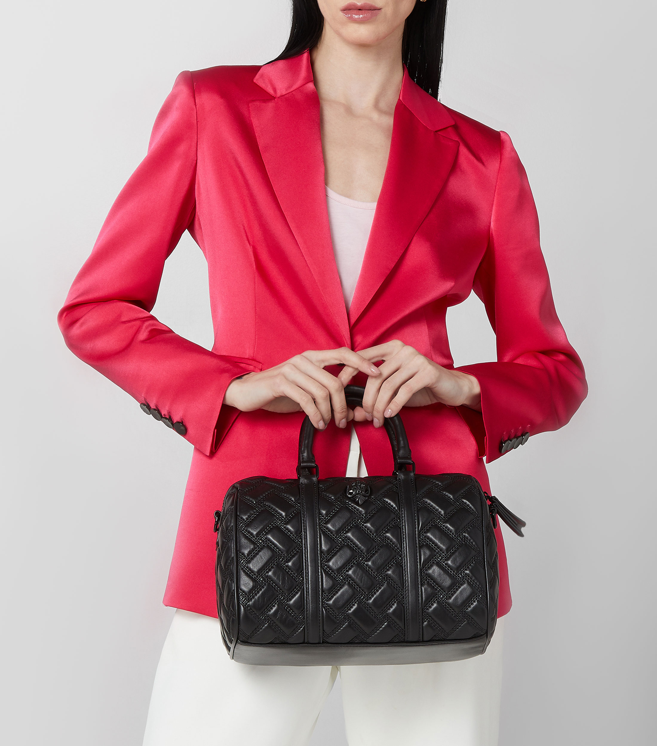 Bolsa Satchel en piel capitonado Mujer