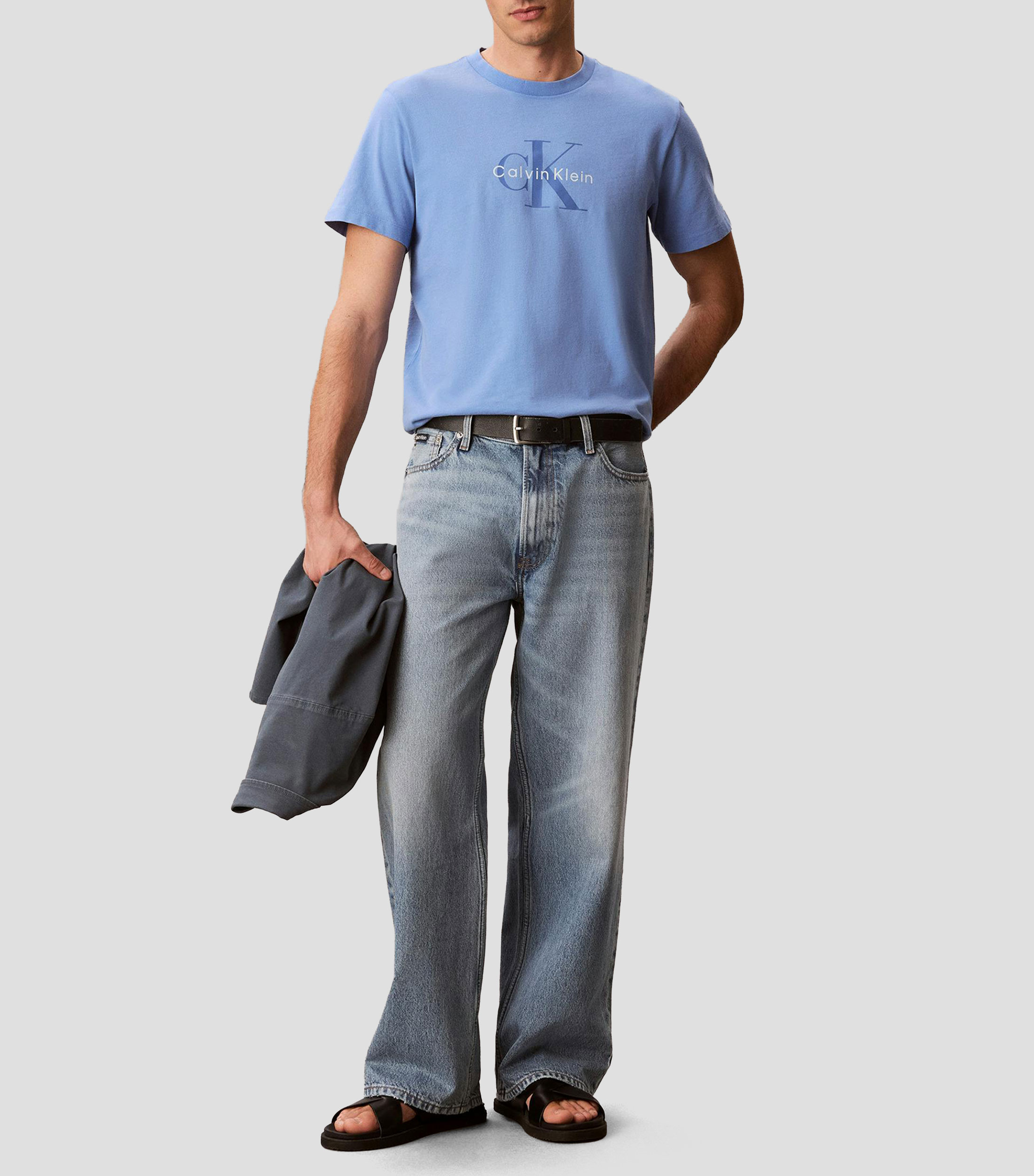 Playera cuello redondo manga corta estampada Hombre