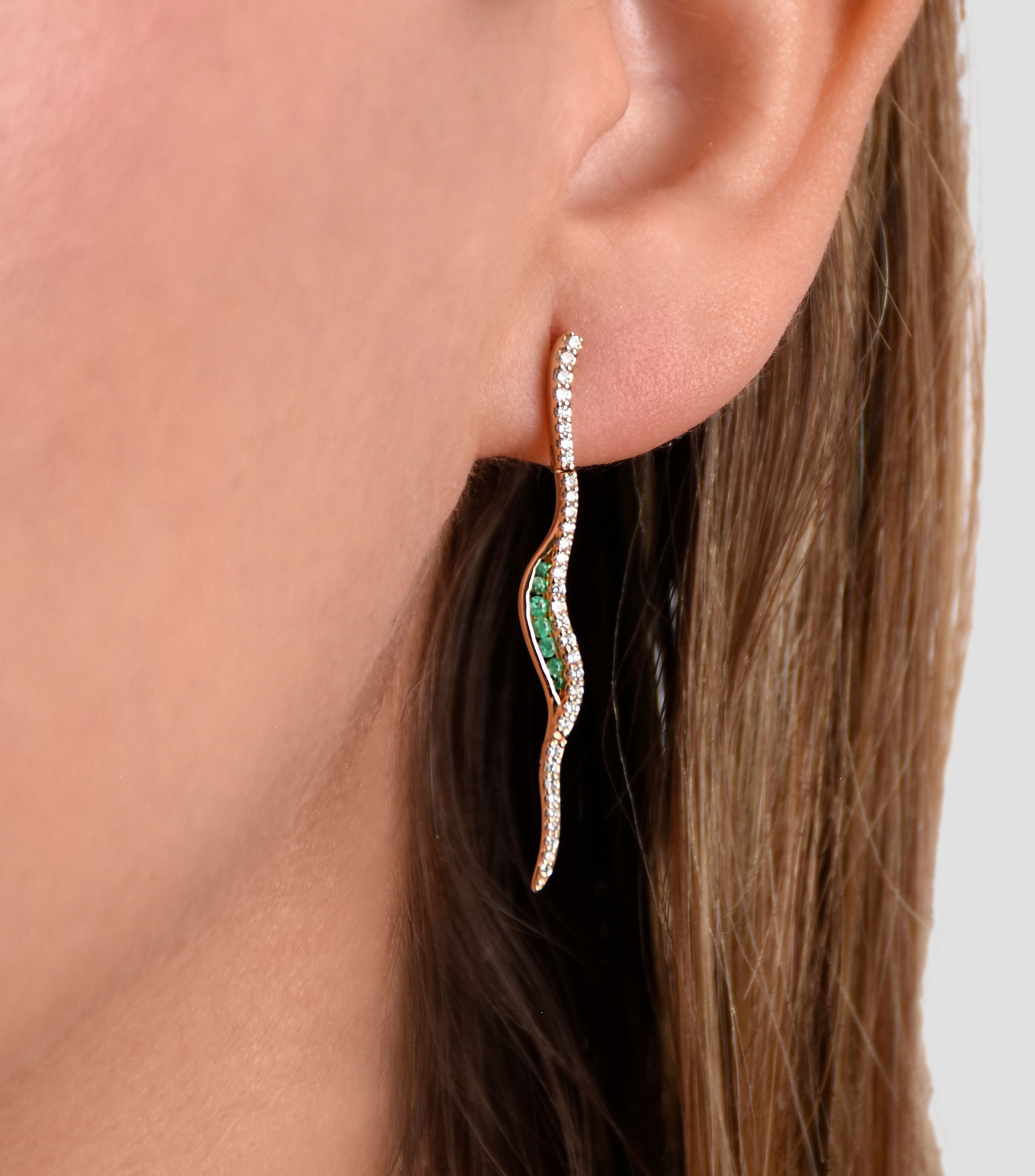 Aretes en oro amarillo 14 kilates Mujer