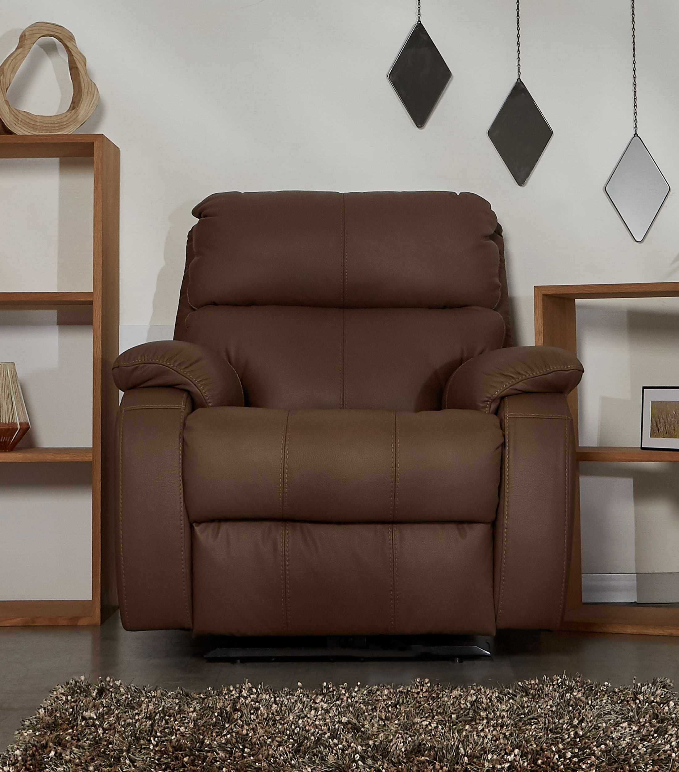 Sillón Reclinable en Piel Reclinables color tabaco